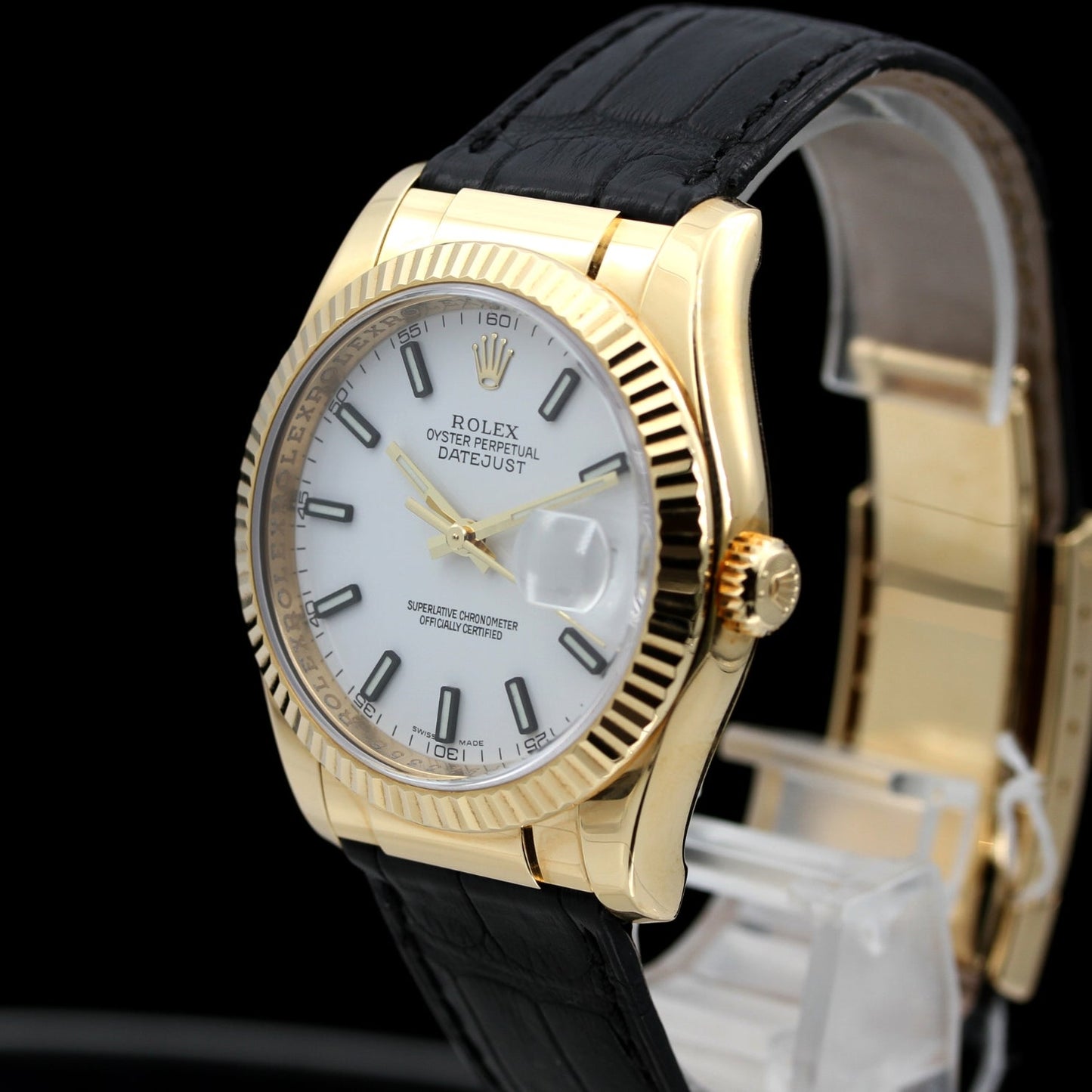 Rolex Datejust 36, Lederband, Faltschliesse, LC100, 116138, B+P