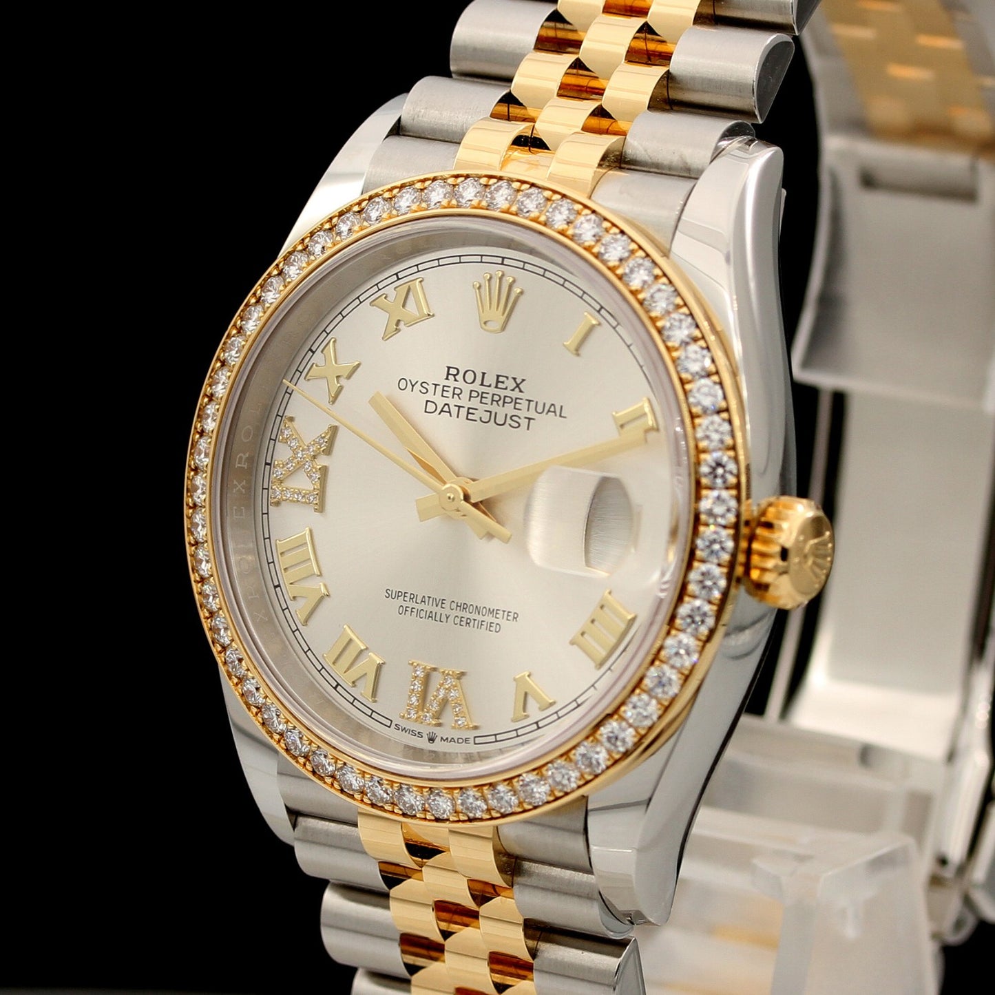 Rolex Datejust »Brillantlünette« 36 mm, Jubilee, Ref. 126283RBR, B+P