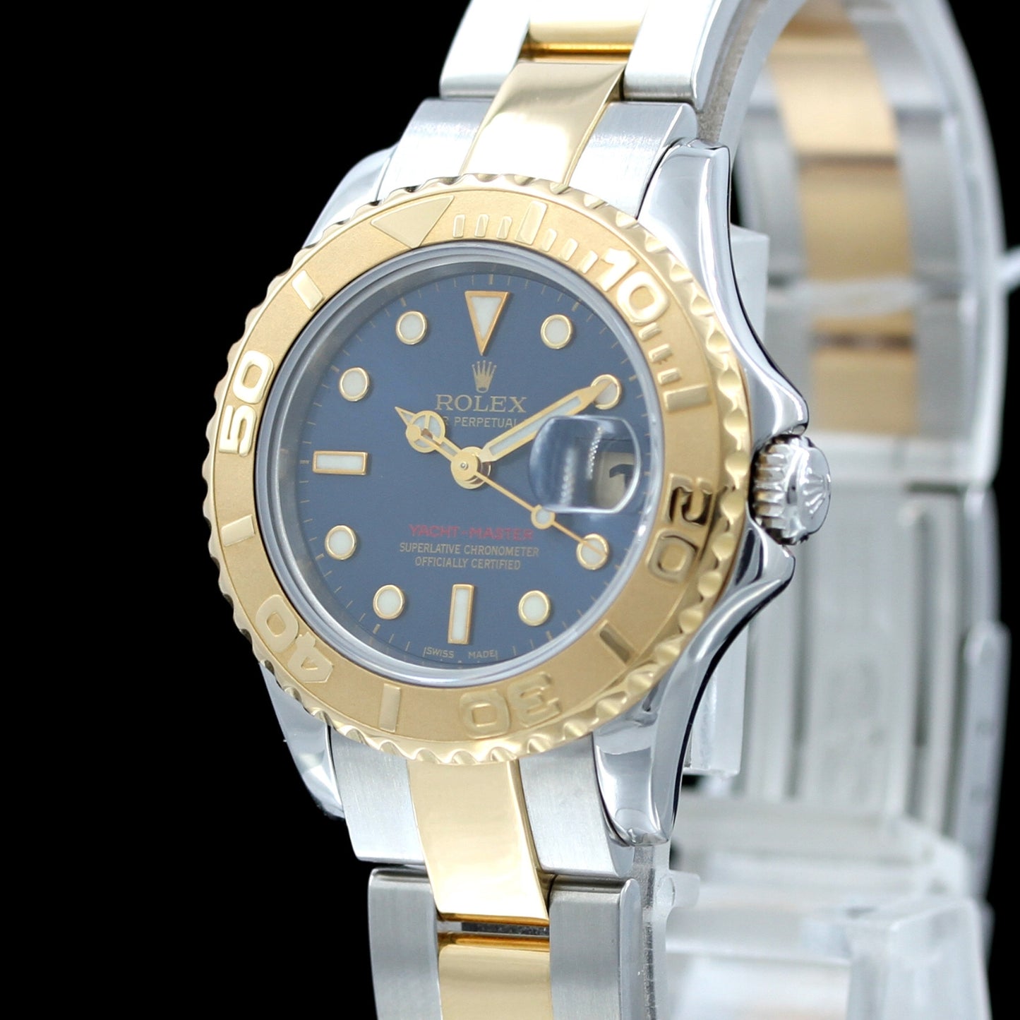 Rolex Yachtmaster 29 blue, Stahl/Gelbgold, Ref. 169623, 2005, B+P