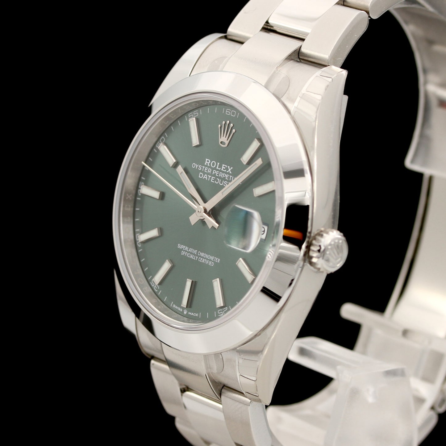 Rolex Datejust 41, 41 mm, Grün, Ref. 126300, ungetragen, B+P