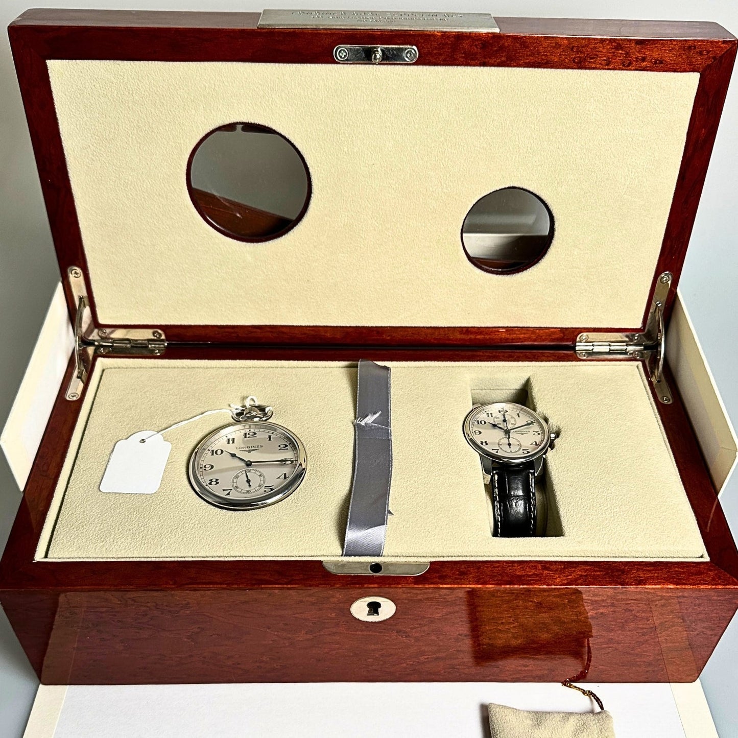 LONGINES Graf Zeppelin Chronograph und Pocket Watch Set 100 Jahre WEMPE, Ref. 26794732, Limited 1XX of 200, 2009, B+P