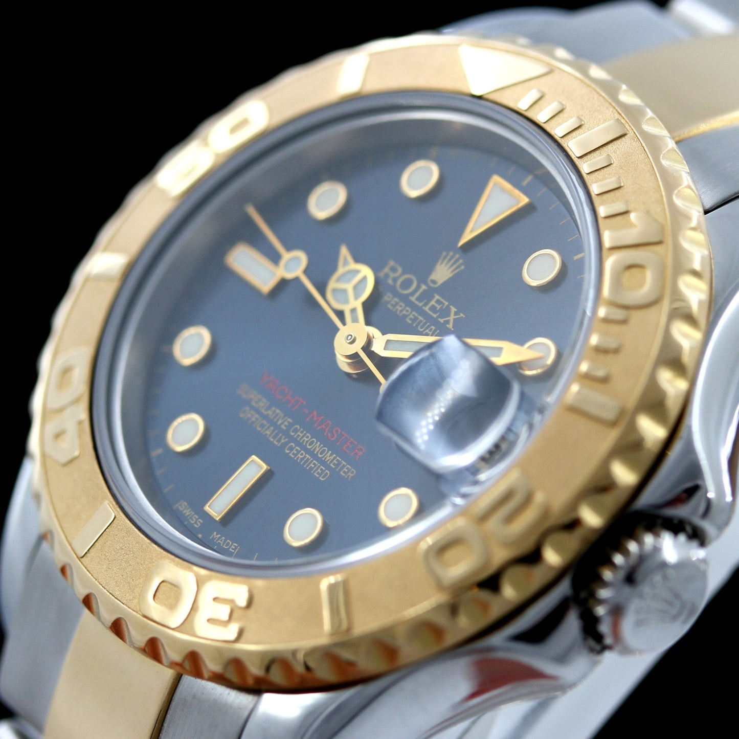 Rolex Yachtmaster 29 blue, Stahl/Gelbgold, Ref. 169623, 2005, B+P