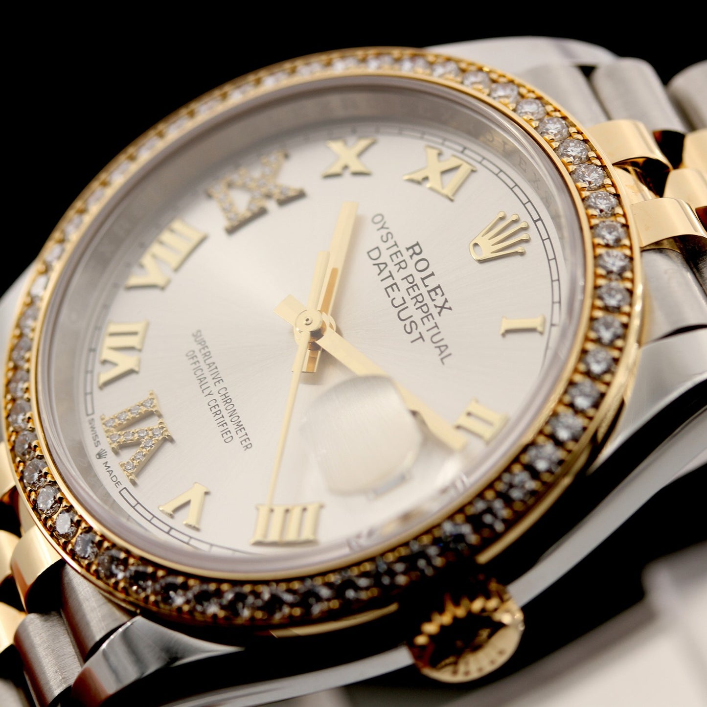 Rolex Datejust »Brillantlünette« 36 mm, Jubilee, Ref. 126283RBR, B+P