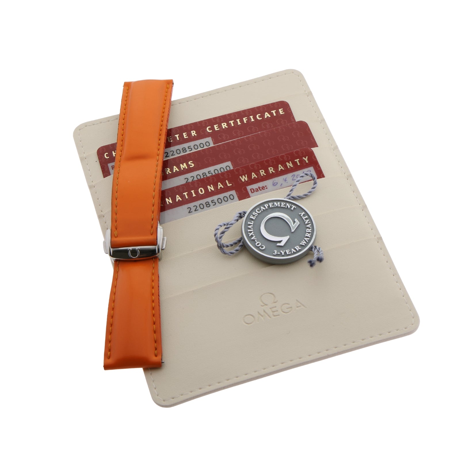 Omega Seamaster Planet Ocean 600M, LC100, Stahl- & Lederarmband, Ref. 2208.50.00, 04-2010, B+P