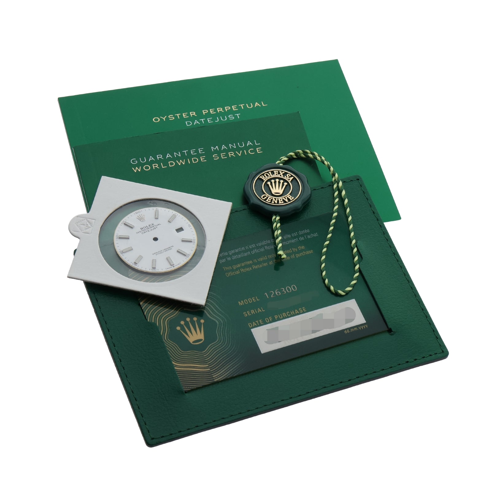 Rolex Datejust 41, Kaaba Dial, Jubillee, Ersatzblatt Weiss, Ref. 126300, 11-2023, B+P