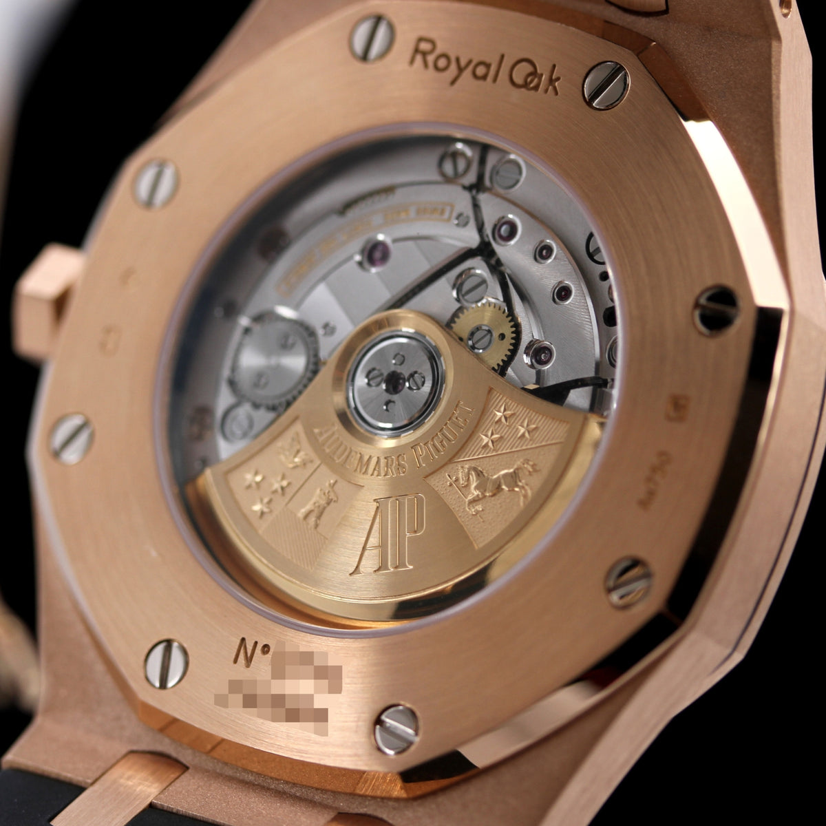 Audemars Piguet Royal Oak, Rosegold, Black Dial, Ref. 15400OR.OO.D002CR.01, 2015, B+P