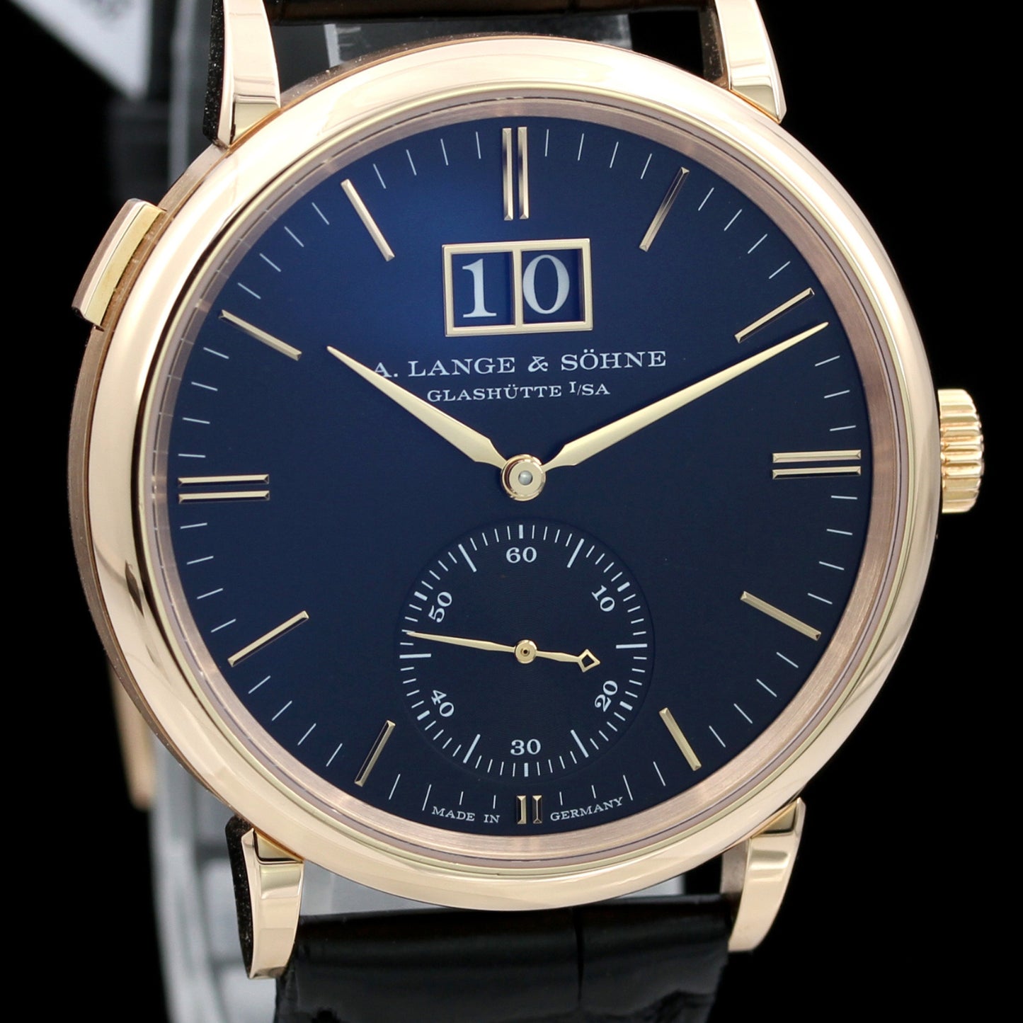 A. Lange & Söhne Saxonia Großdatum 38.5mm, Rotgold, Ref. 381.031, B+P