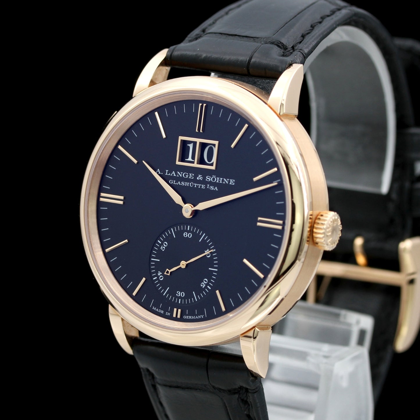 A. Lange & Söhne Saxonia Großdatum 38.5mm, Rotgold, Ref. 381.031, B+P