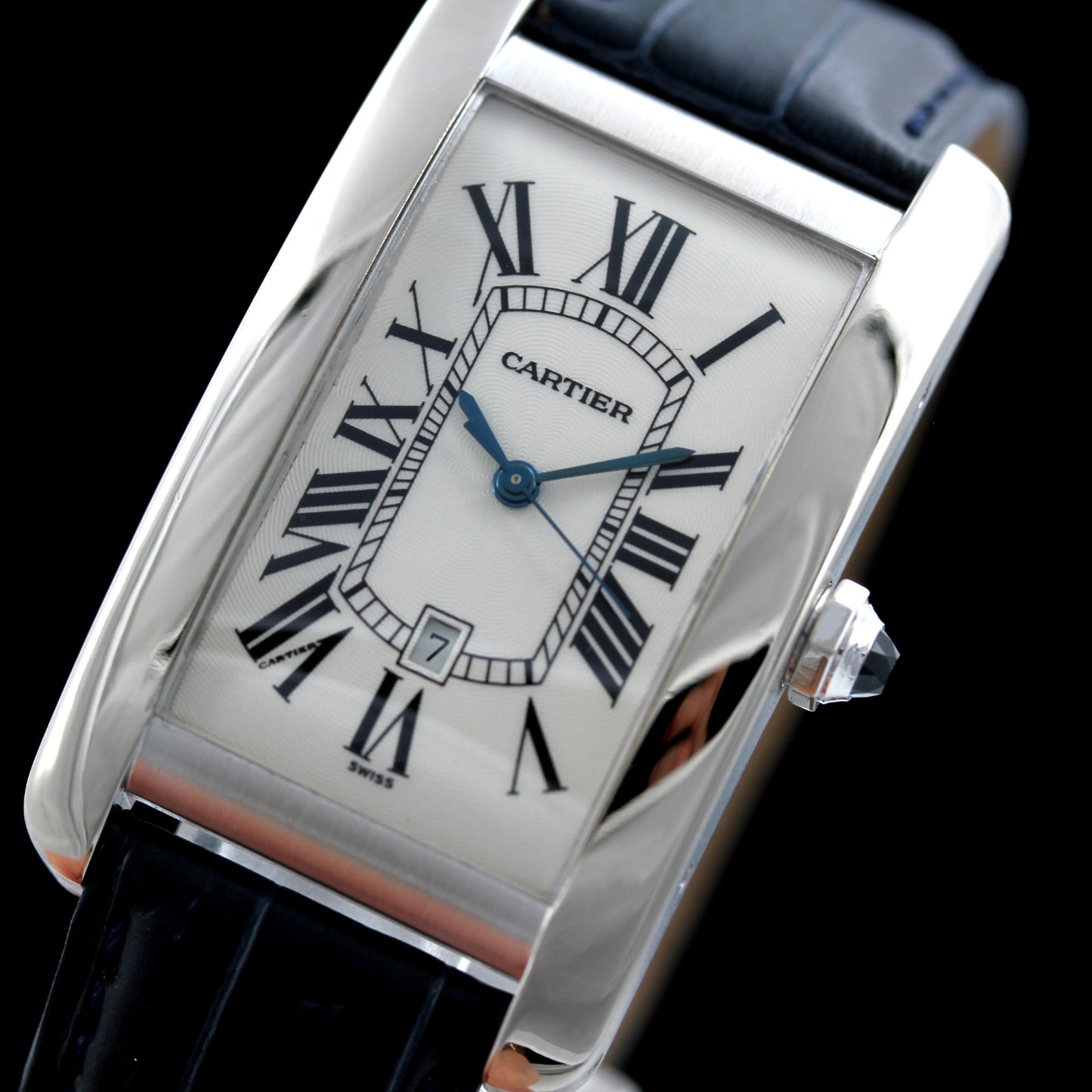 Cartier Tank Americaine XL, Weissgold, Faltschliesse, Folding clasp, 1741, B+P