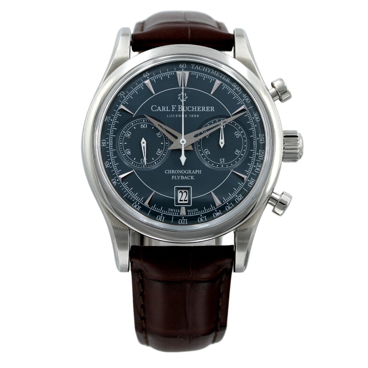 Carl F. Bucherer Manero Flyback 43mm, Blue Dial, Ref. 00.10919.08.93.01, B+P