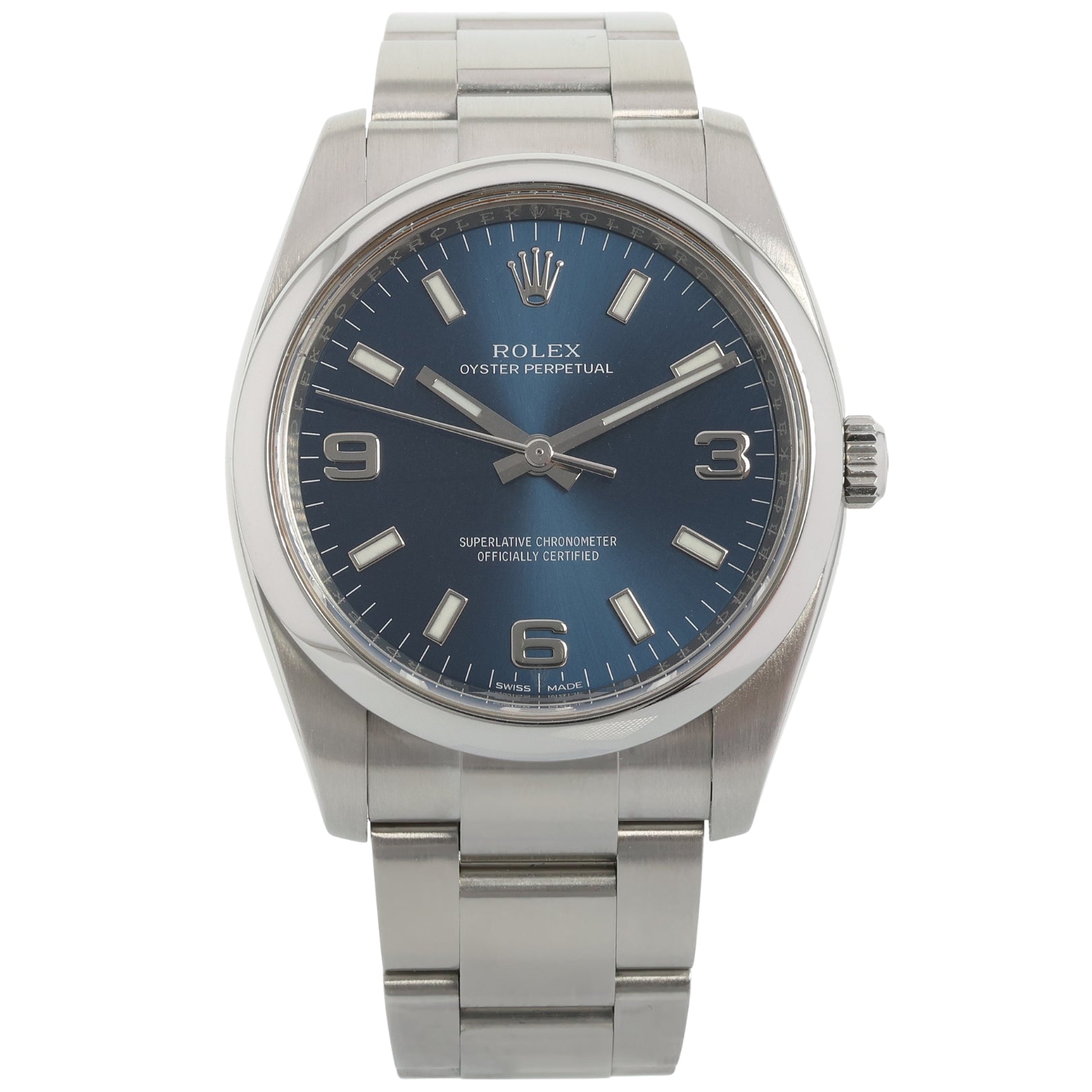 Rolex Air King, Blue Dial, 34 mm, Erstkaufrechnung, LC100, Ref. 114200, 12-2016, B+P