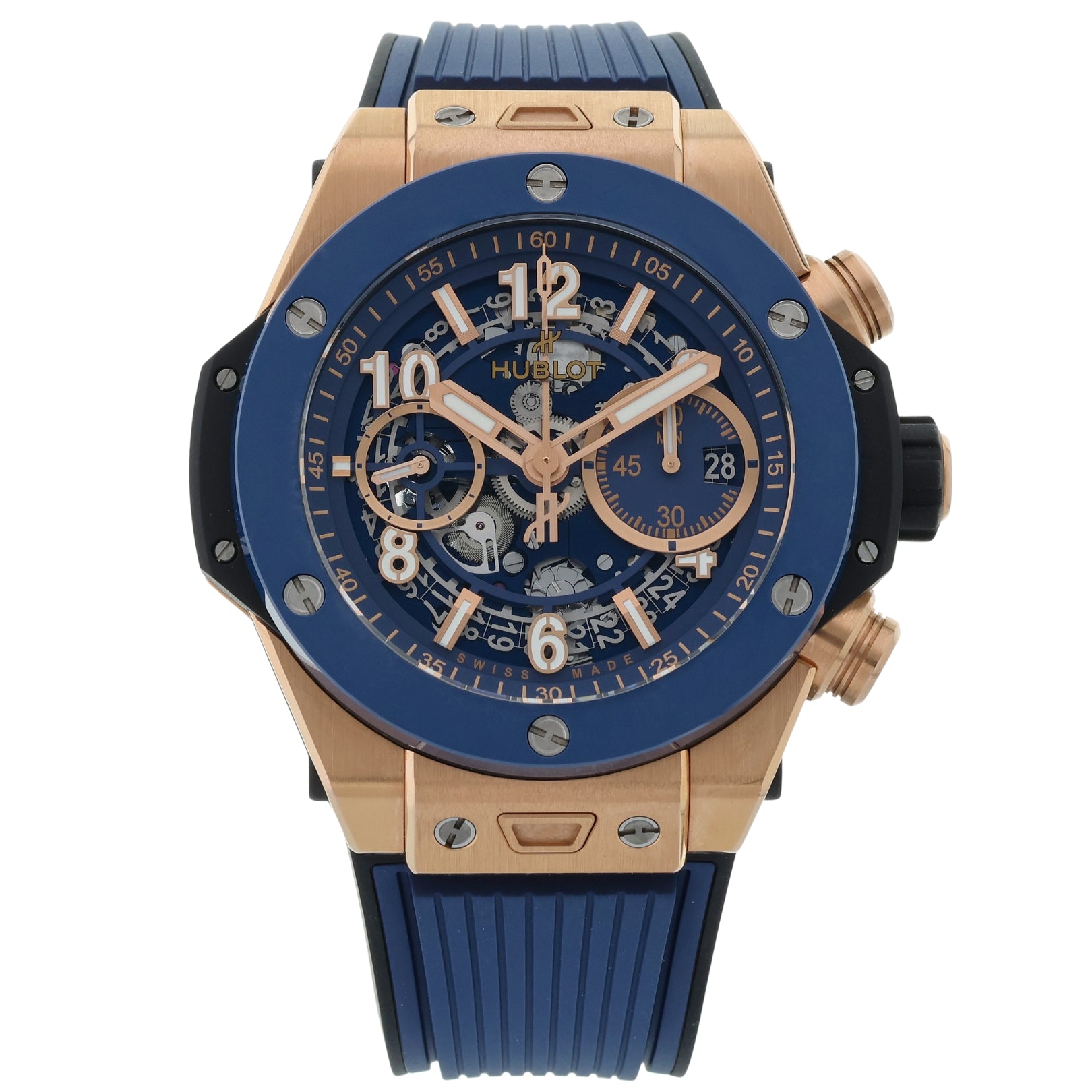 Hublot Big Bang Unico, King Gold Blue, Erstkaufrechnung, Ref. 441.OL.5181.RX, mit Box & digitalem Zertifitkat