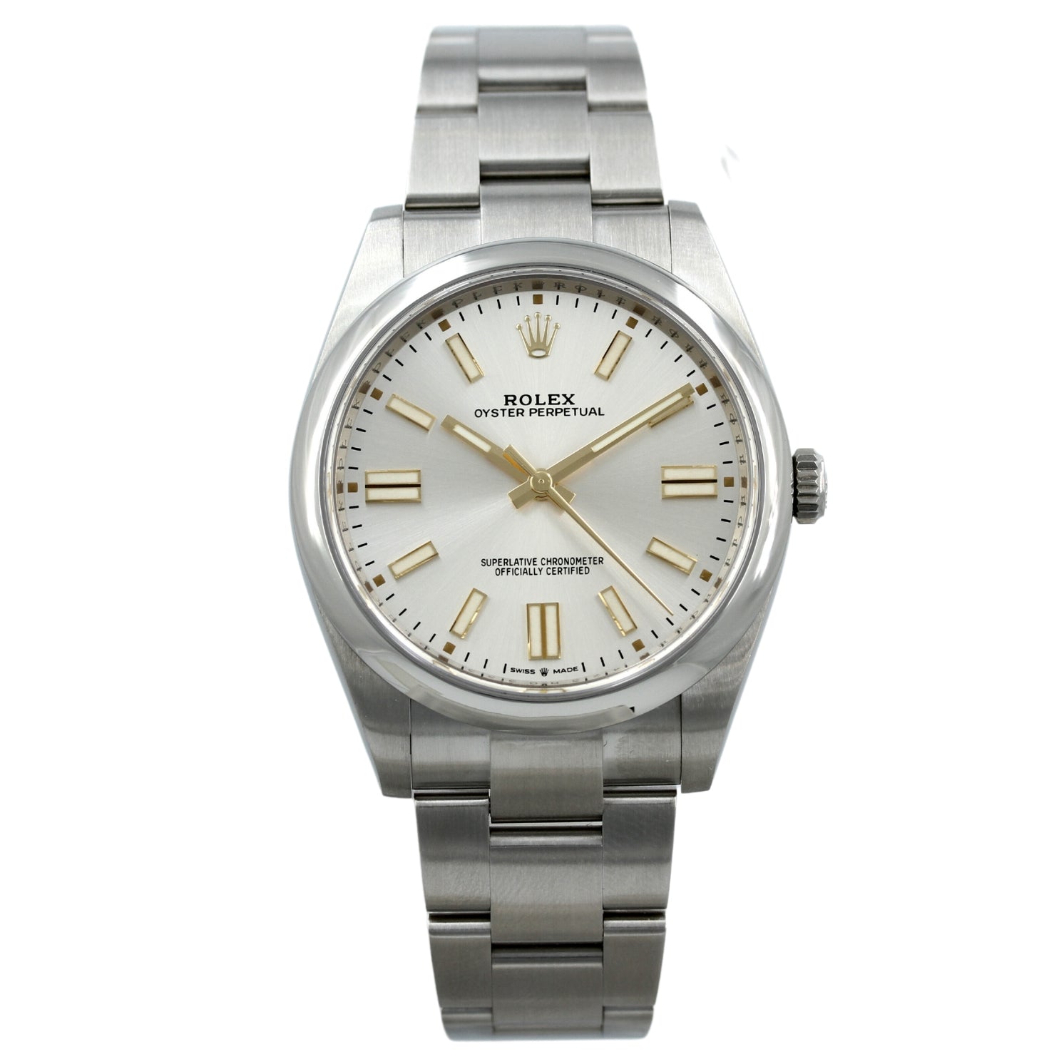 Rolex Oyster Perpetual 41, silber, 124300, 11-2022, B+P
