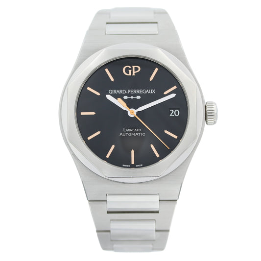 Girard Perregaux Laureato 42 mm, Infinity Limited Edition, ONYX Dial, 1 out of 188, Ref. 81020-11-635-11A, 10-2020\DE, B+P