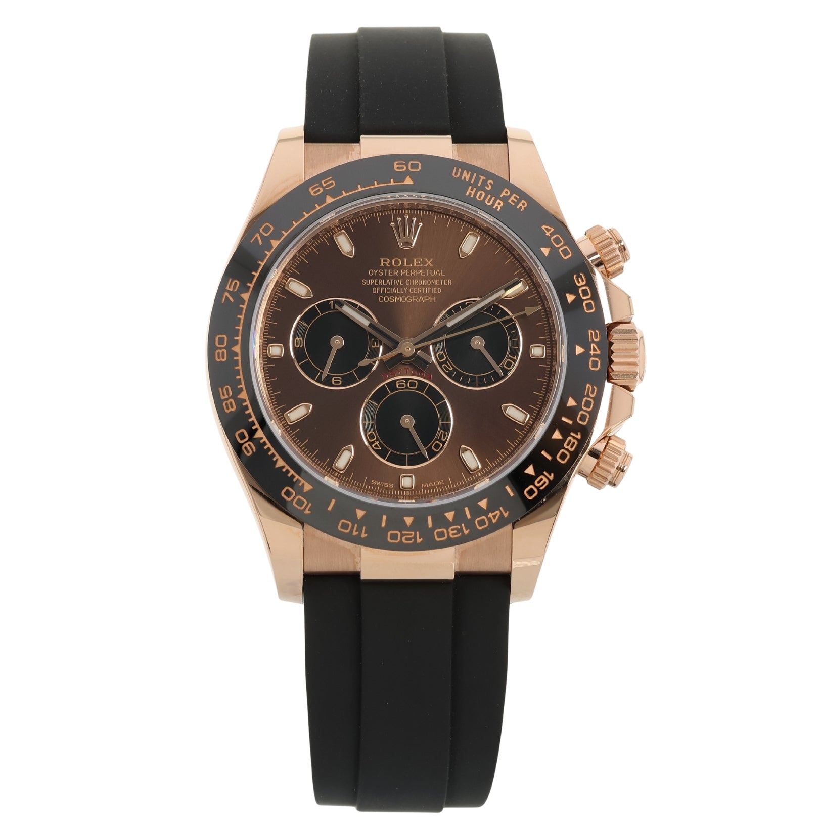 Rolex Daytona Everose Gold, Chocolate Dial, Oysterflex, Ref. 116515LN, 2025, B+P