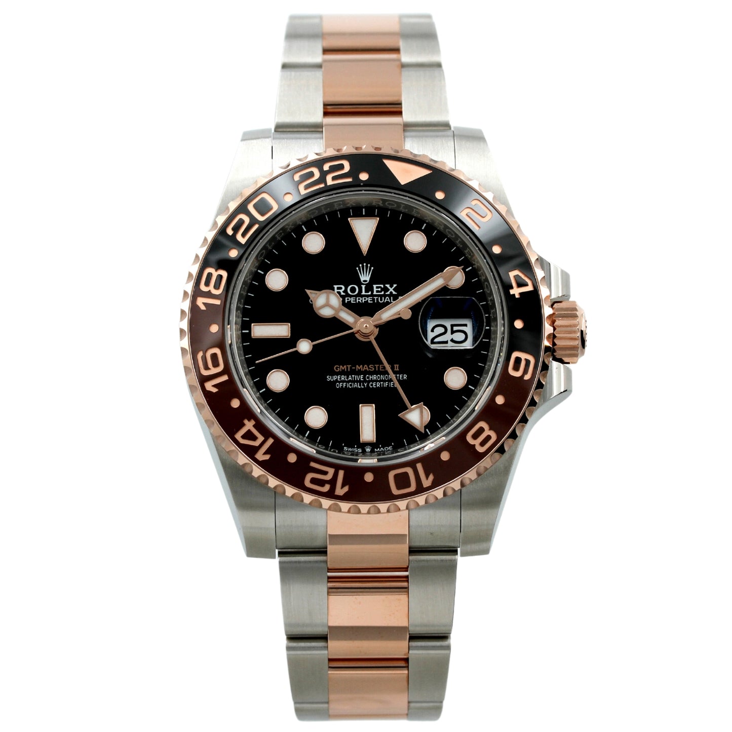 Rolex GMT Master II, Roségold/Stahl, Ref. 126711CHNR, 2022, 40 mm, B+P