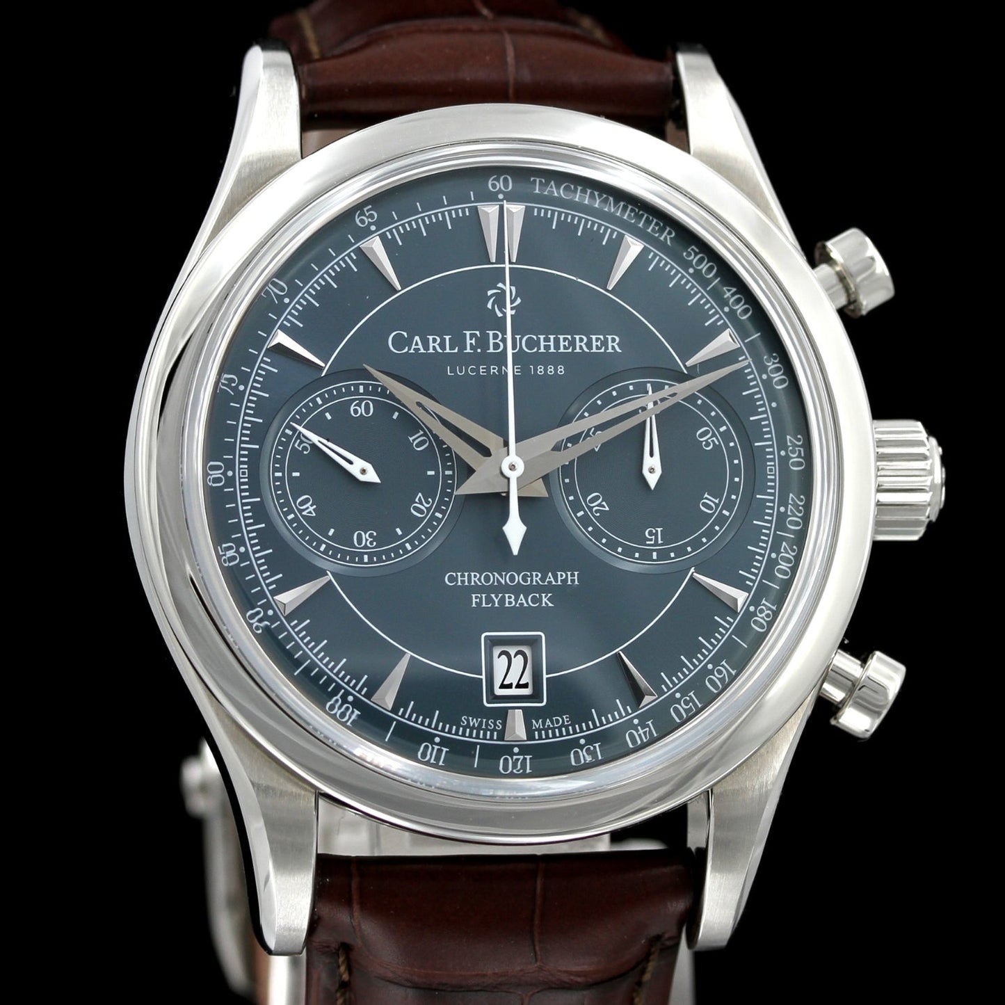 Carl F. Bucherer Manero Flyback 43mm, Blue Dial, Ref. 00.10919.08.93.01, B+P
