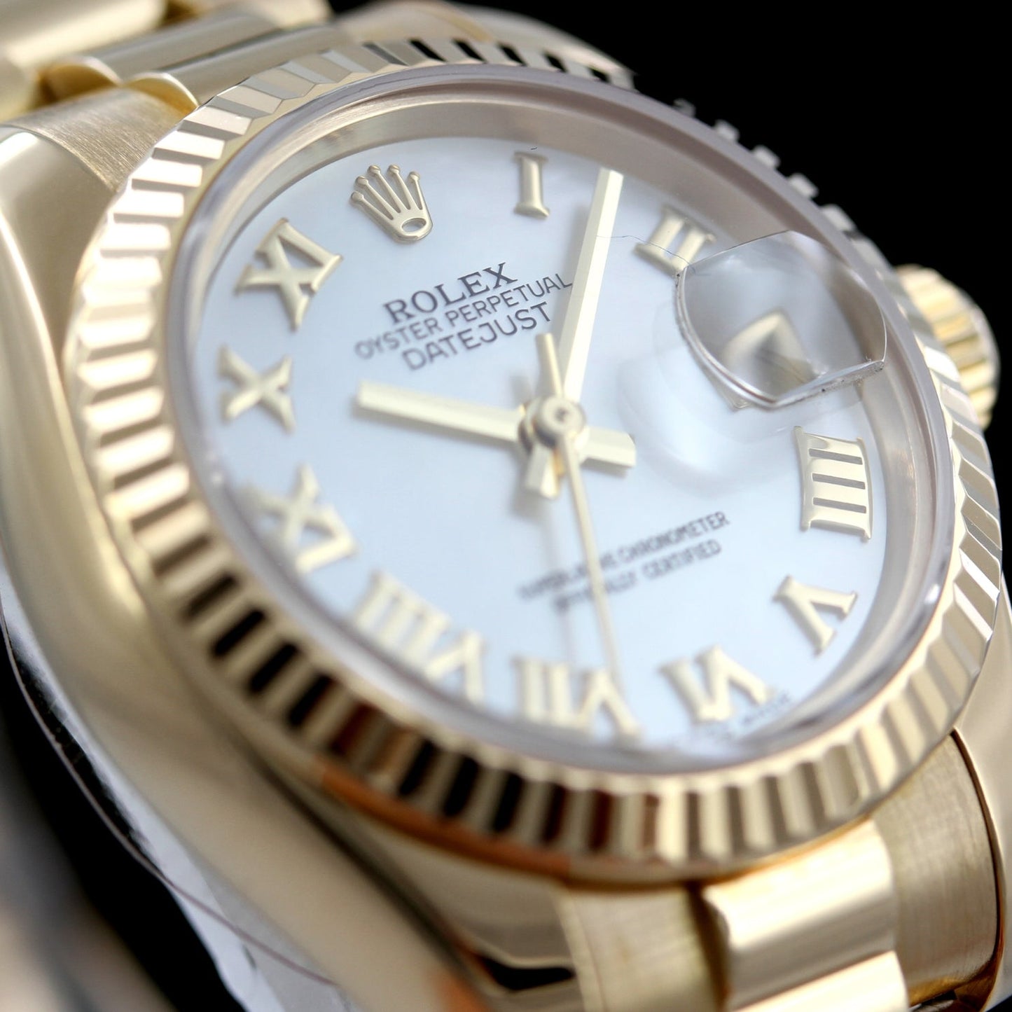 Rolex Lady-Datejust, white Roman, gold/steel, 179163