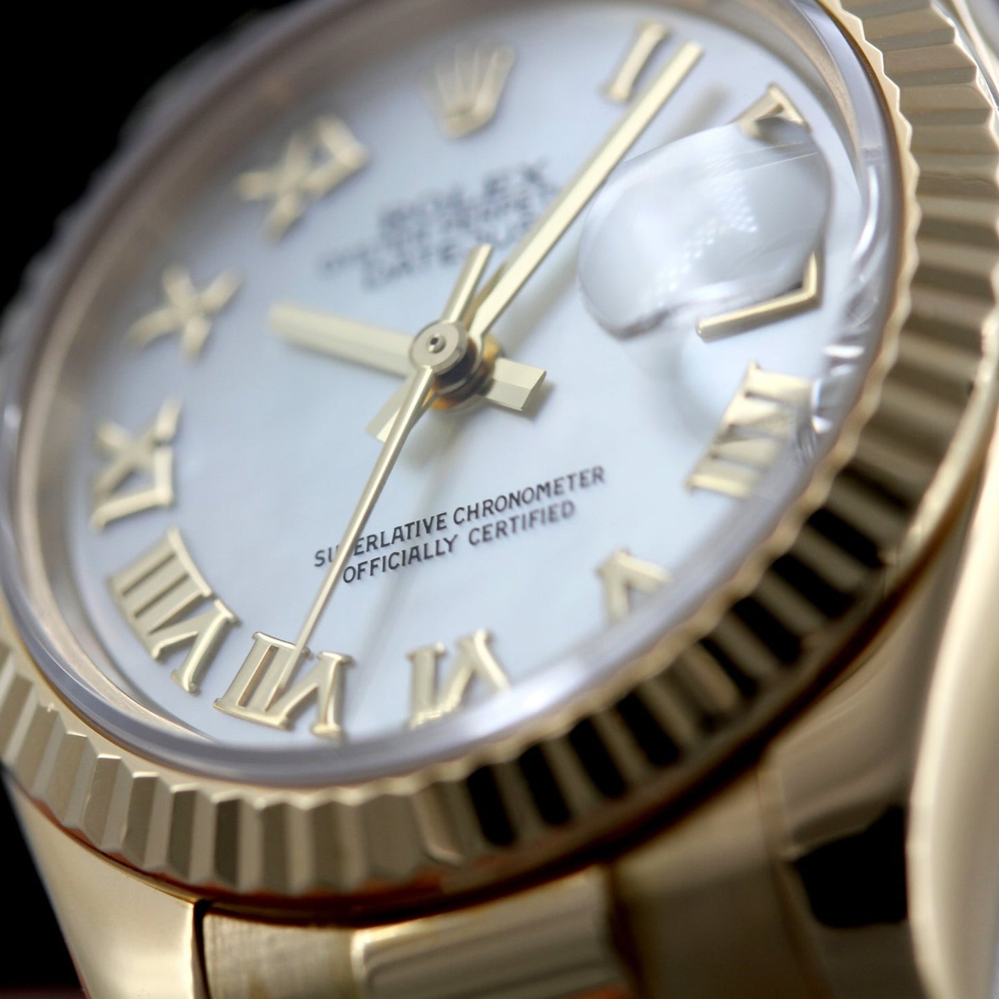Rolex Lady-Datejust, white Roman, gold/steel, 179163
