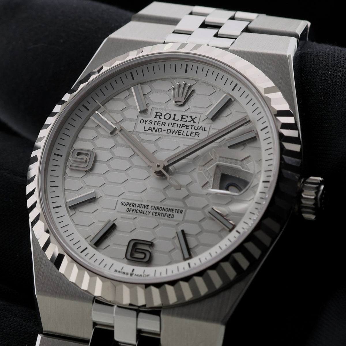 Rolex Land-Dweller 36, "White Honeycomb Dial", ungetragen, Ref. 127234, 09-2026, B+P