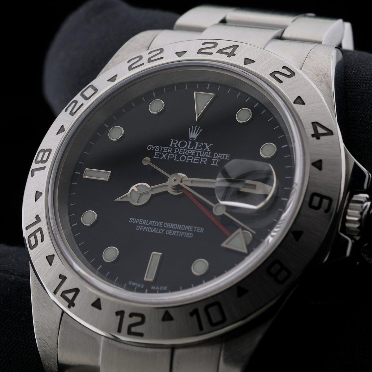Rolex Explorer II, Black Dial, Edelstahl, Service 2020, Ref. 16570, 06-2004, B+P