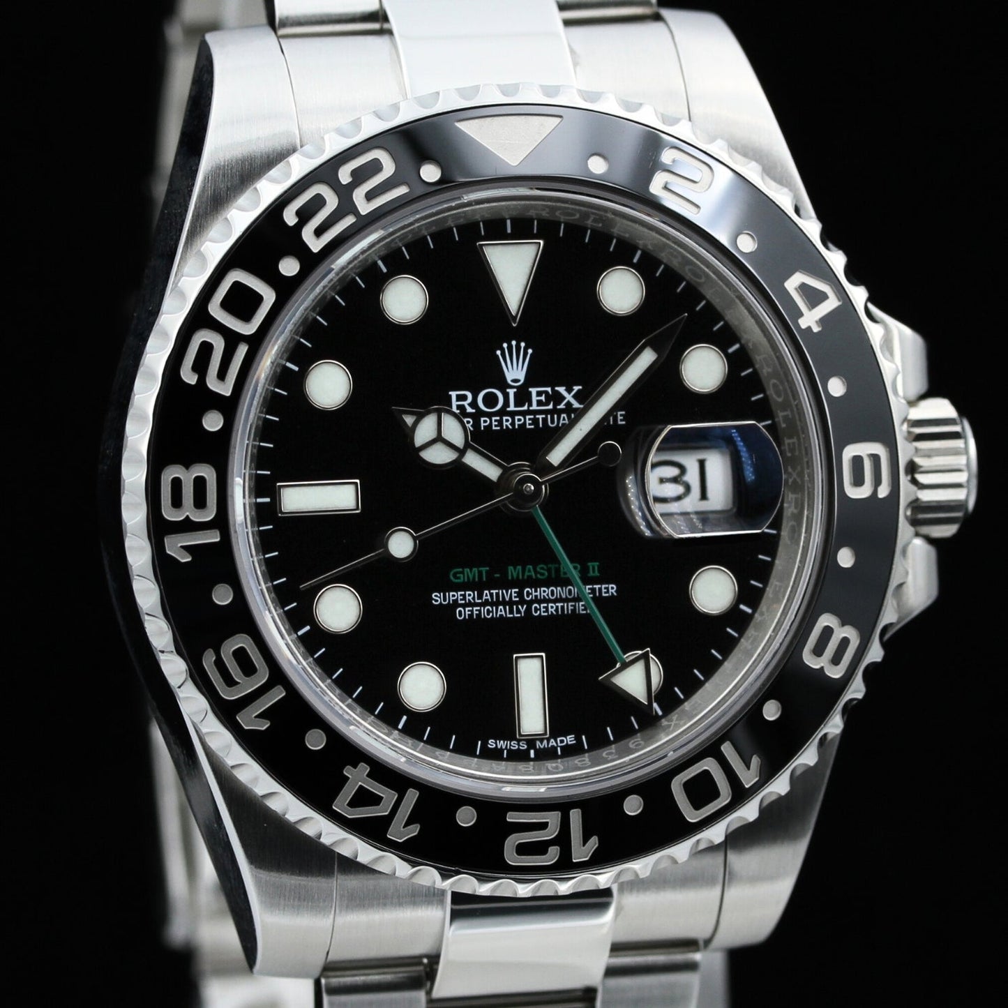 Rolex GMT Master II 40mm, Schwarz, Ref. 116710LN, B+P