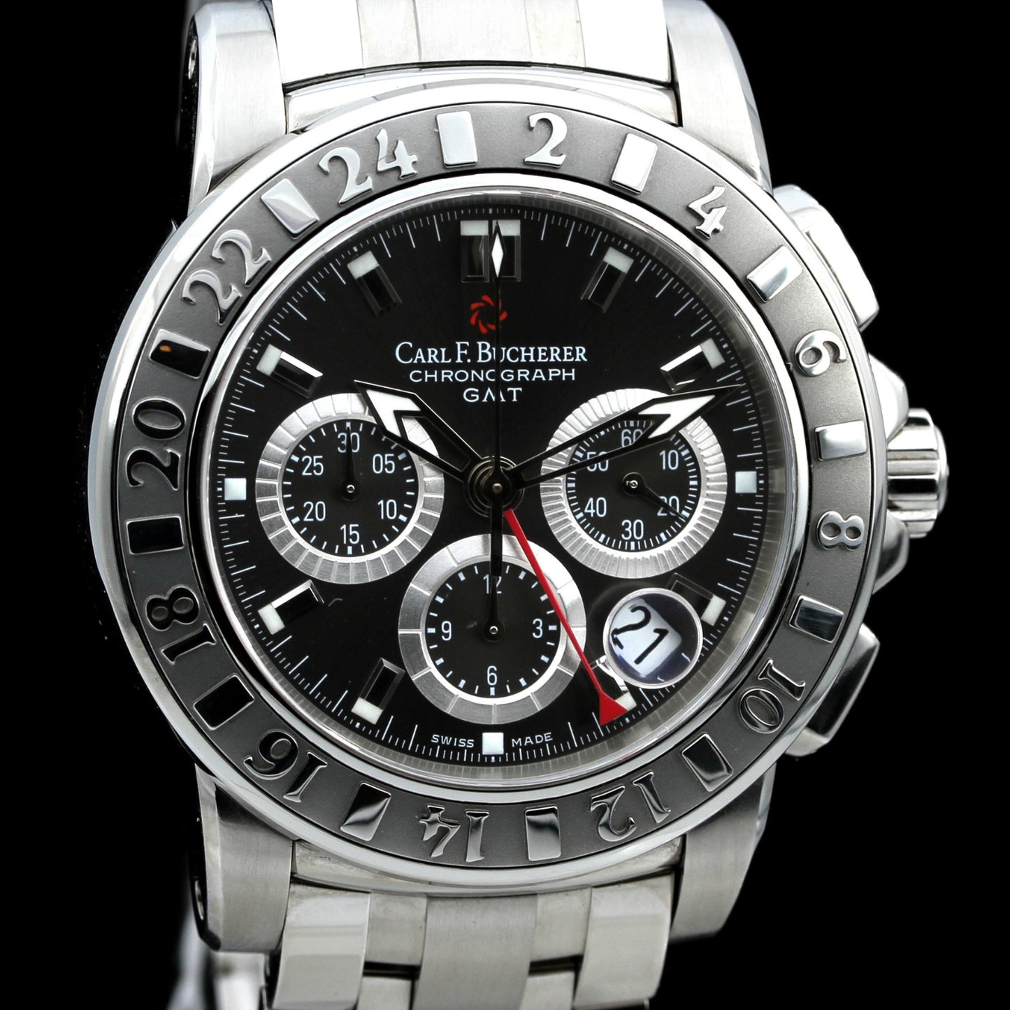 Carl F. Bucherer Patravi GMT 42mm Chronograpgh, Black, 00.10618.08.33.21