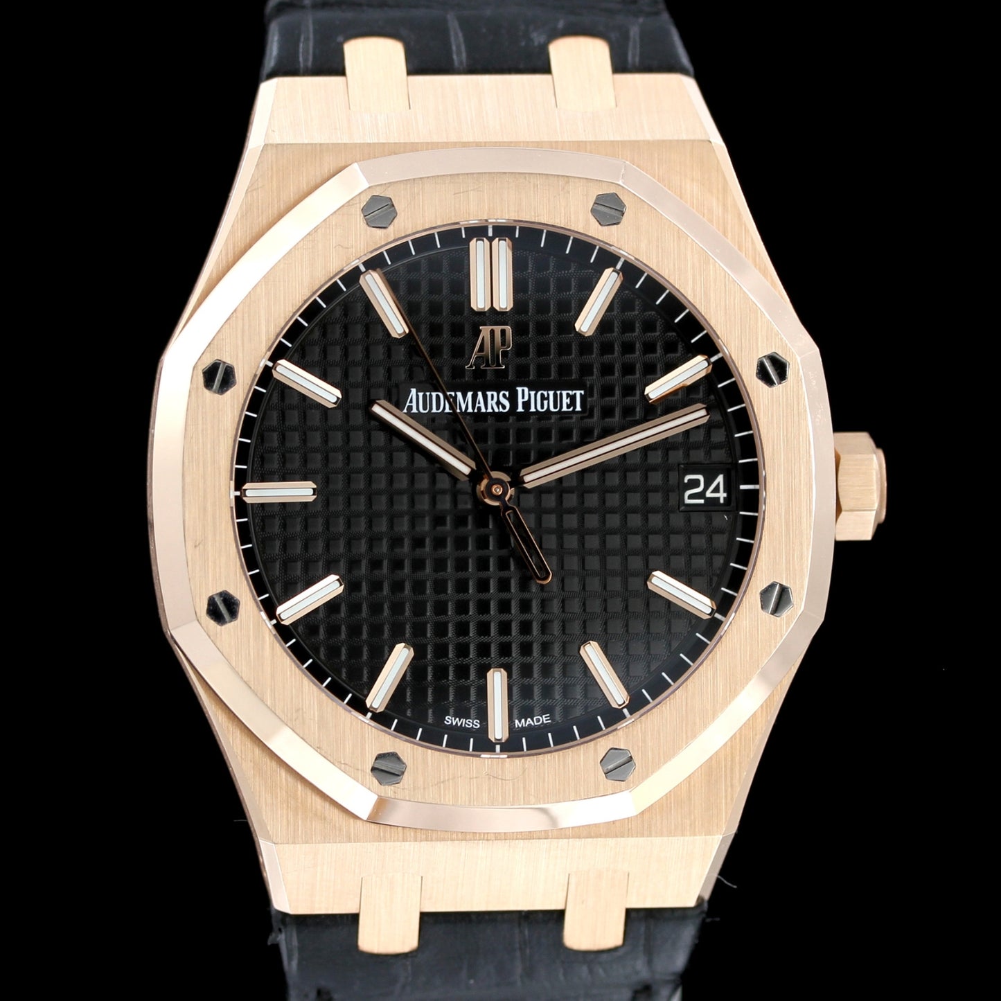 Audemars Piguet Royal Oak, 41 mm, black dial, Ref. 15500OR.OO.D002CR.01, B+P