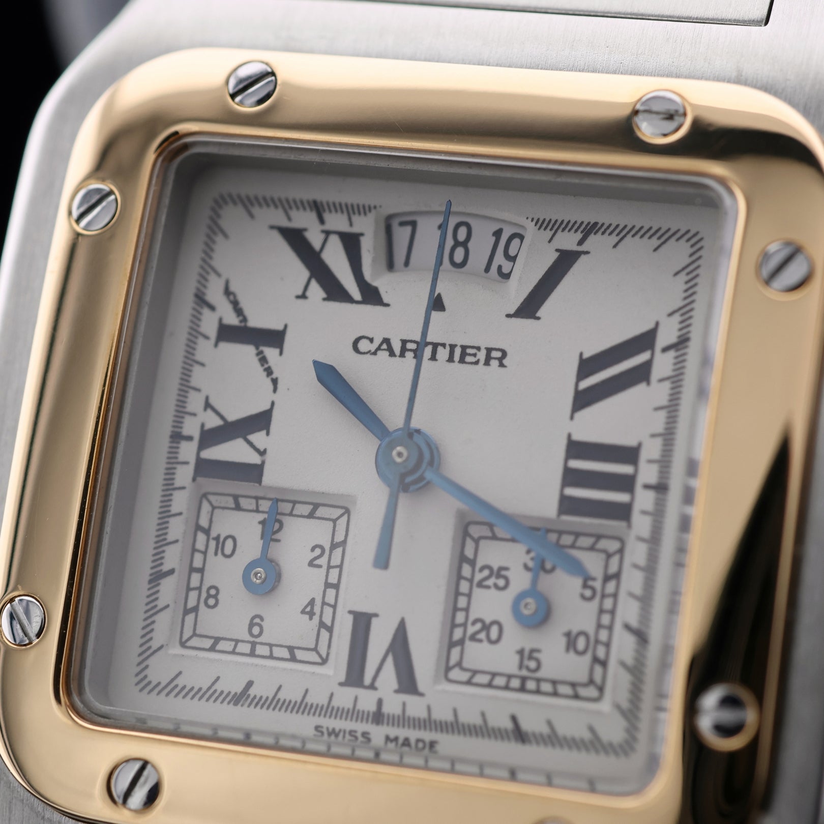 Cartier Santos Galbée, Chronograph, Stahl/Gold, 29x41mm, Ref. W20042C4 / 2425, mit Box