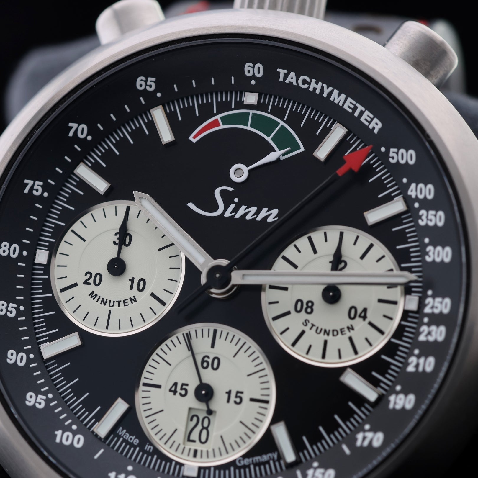 Sinn "Bullhead" Rennstopper Chronograph R500, Limitiert 300, Ref. 500.010, 2021, B+P