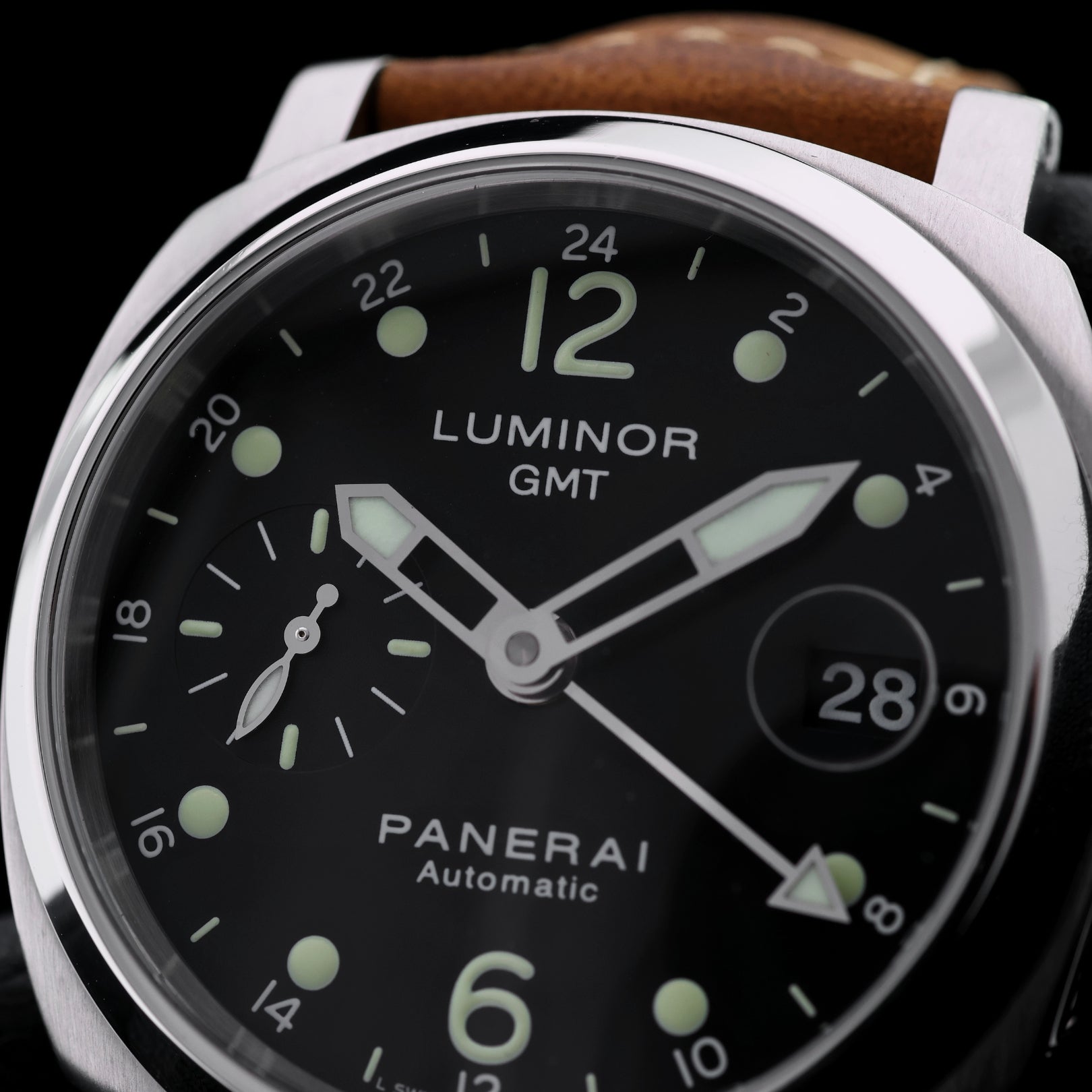 Panerai Luminor GMT Automatic, Edelstahl, Ref. PAM00160, mit Box & Bucherer Zertifikat