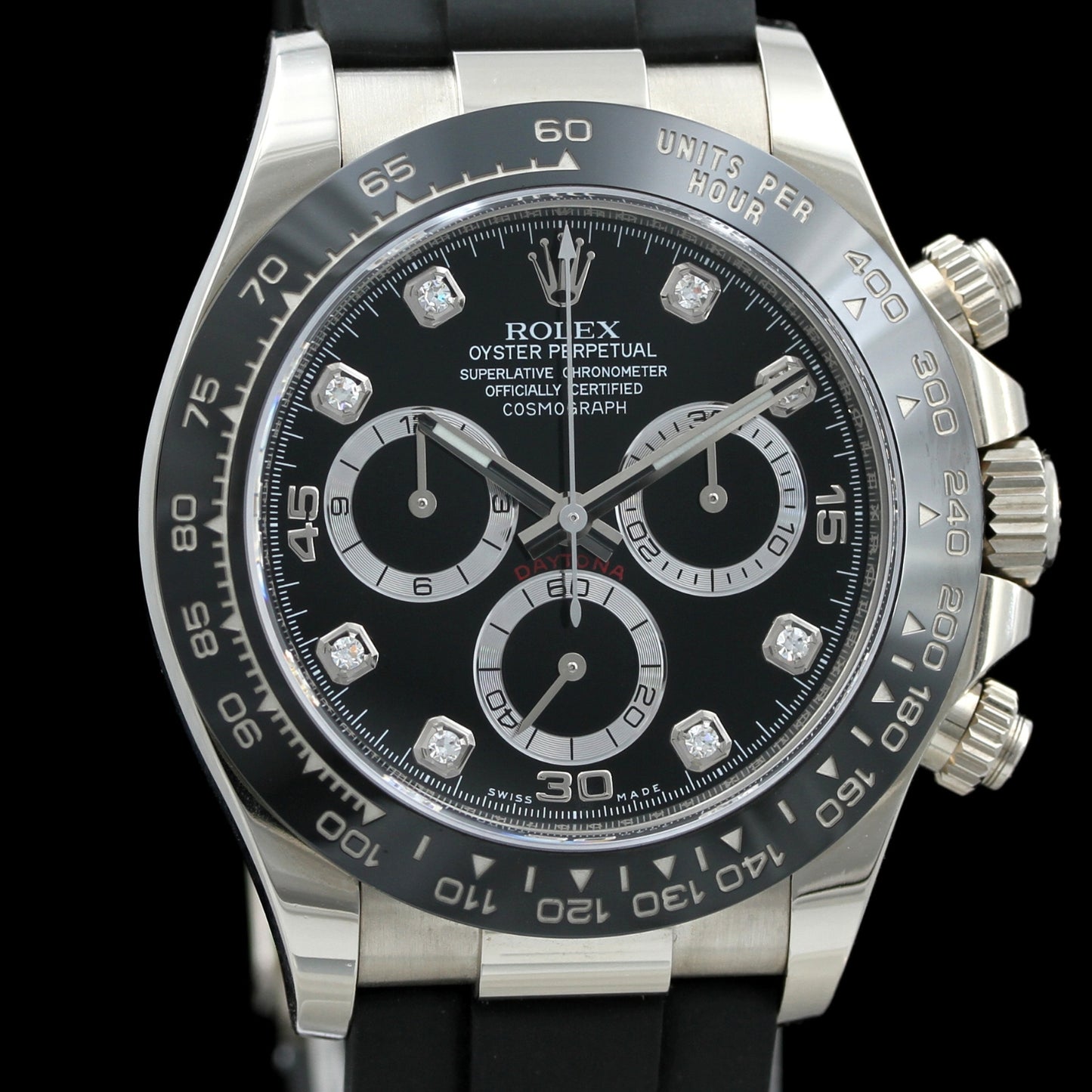 Rolex Daytona Weißgold, Brillant Zifferblatt, Ref. 116519LN, 2020, B+P