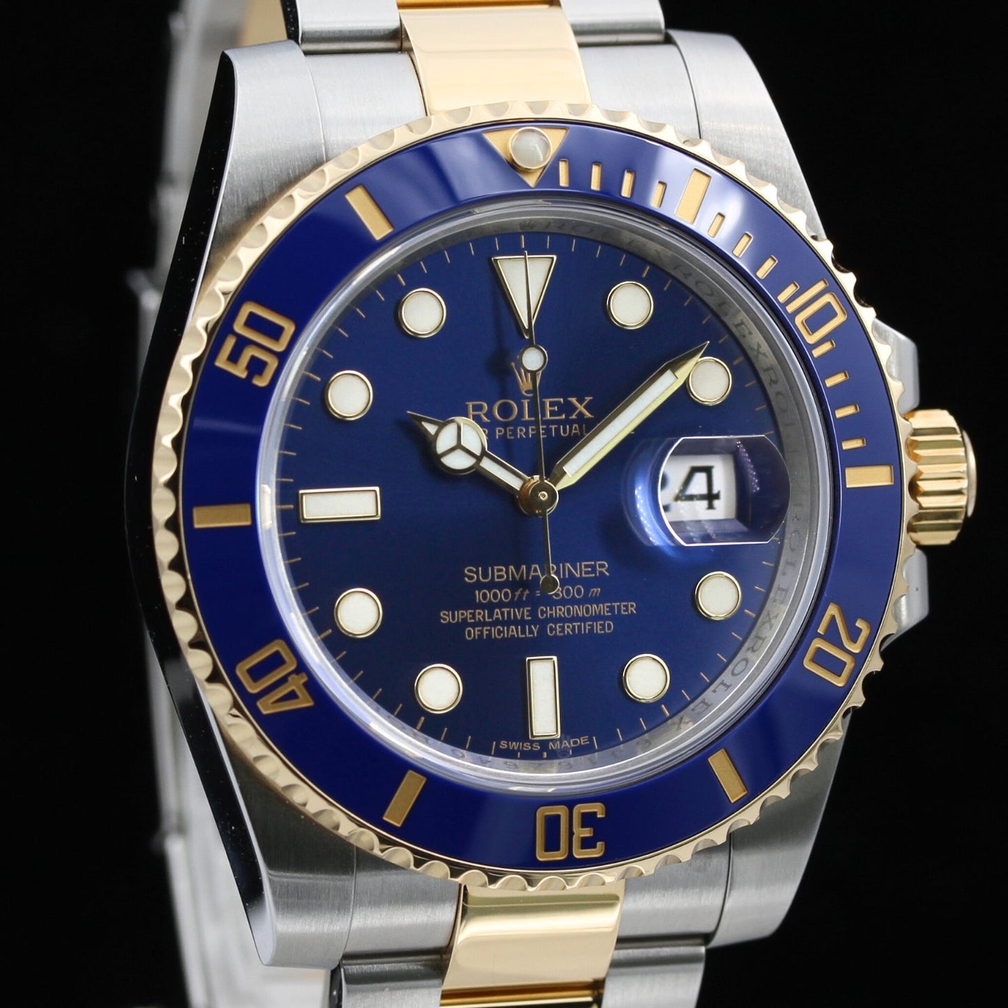 Rolex Submariner, Bicolor, blaues Zifferblatt, Ref. 116613LB, 2020\DE, B+P