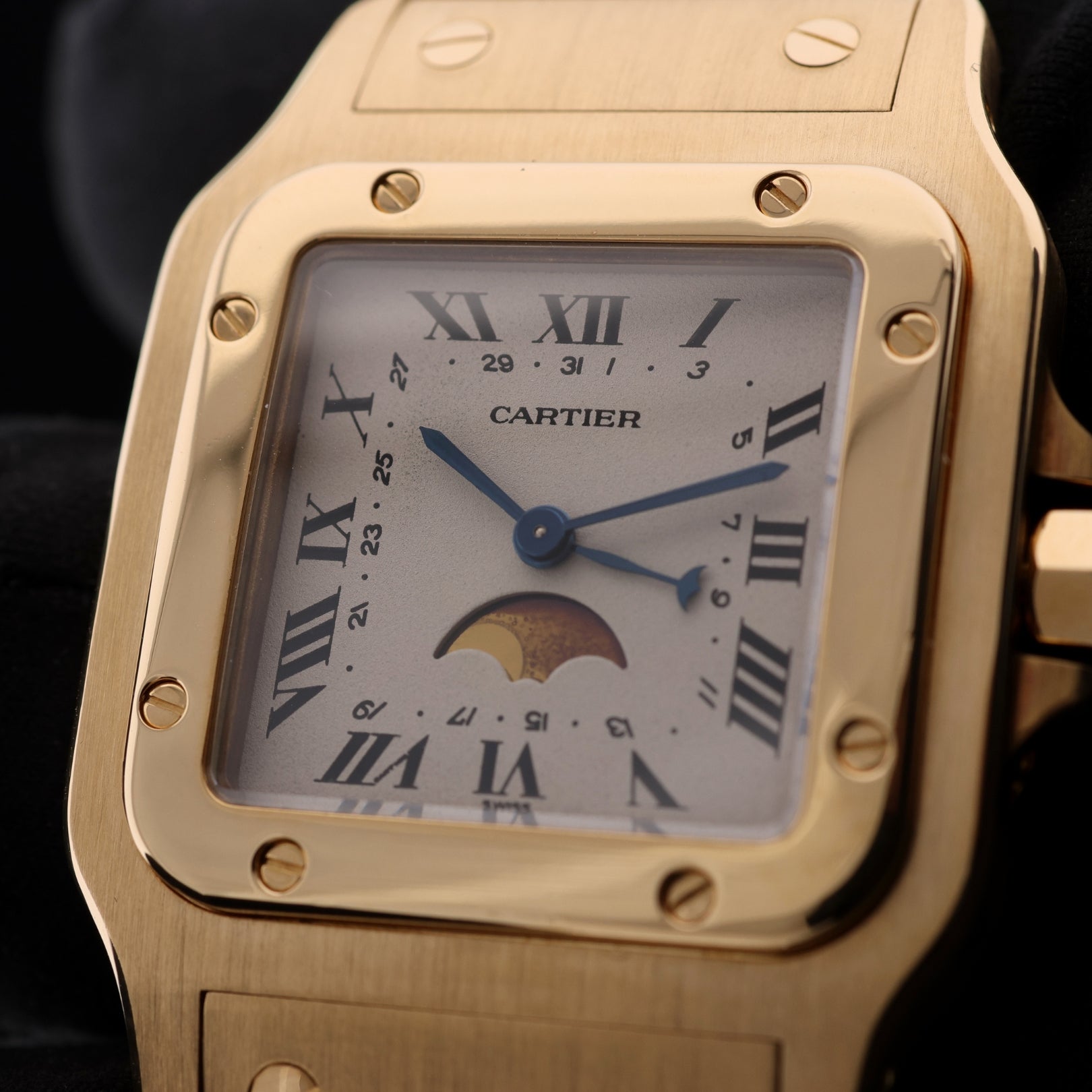 Cartier Santos Galbée Moonphase, Quartz, 18K Gelbgold, Ref. 819901, mit Box