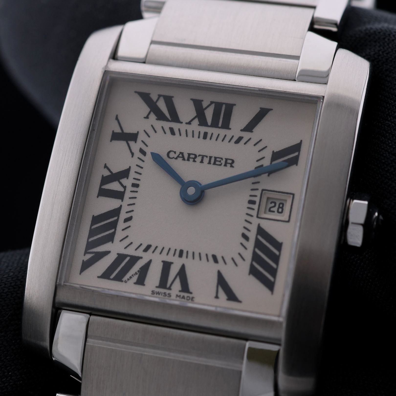 Cartier Tank Française, Medium Size, Edelstahl, 25x30mm, Ref. 2465, mit Box