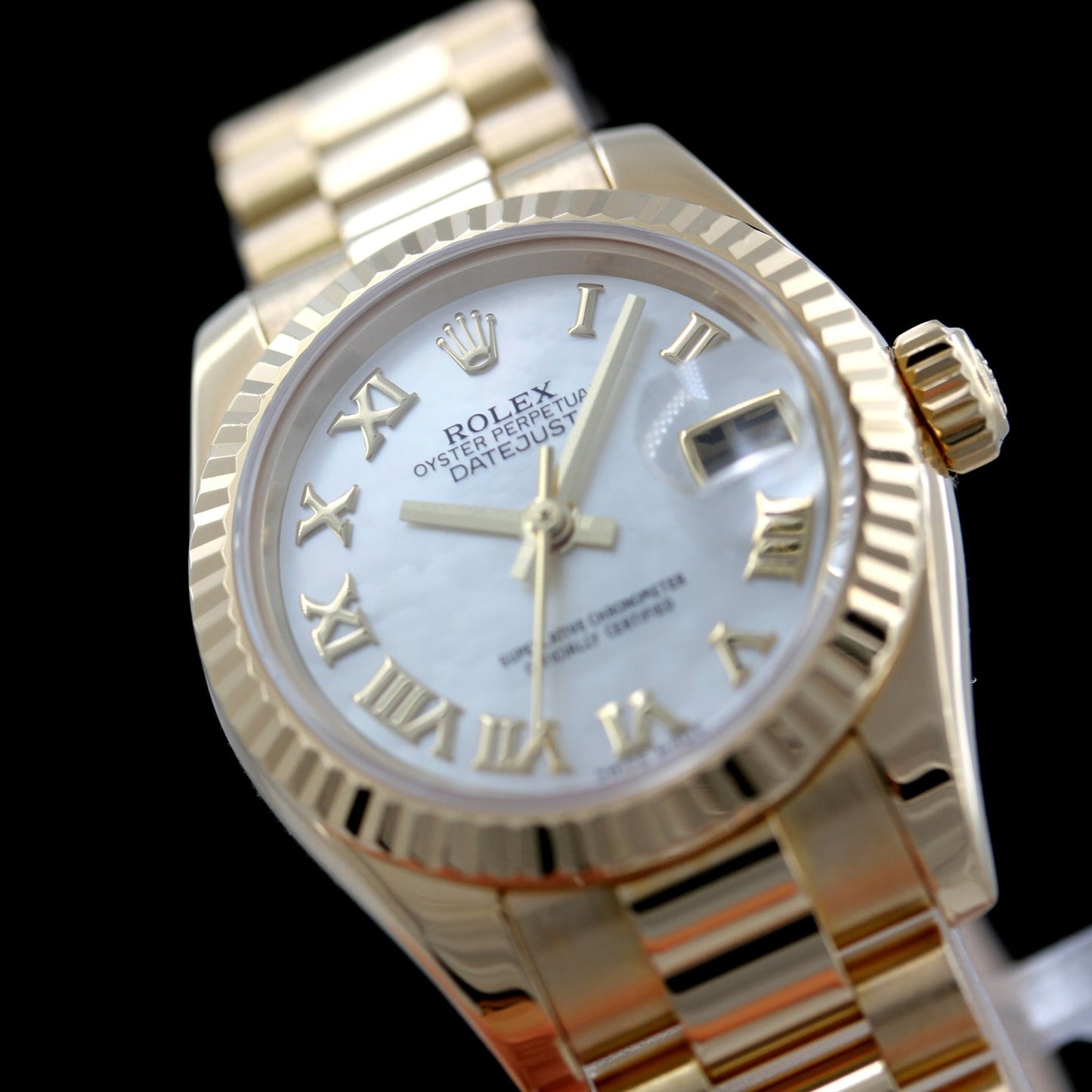 Rolex Lady-Datejust, white Roman, gold/steel, 179163
