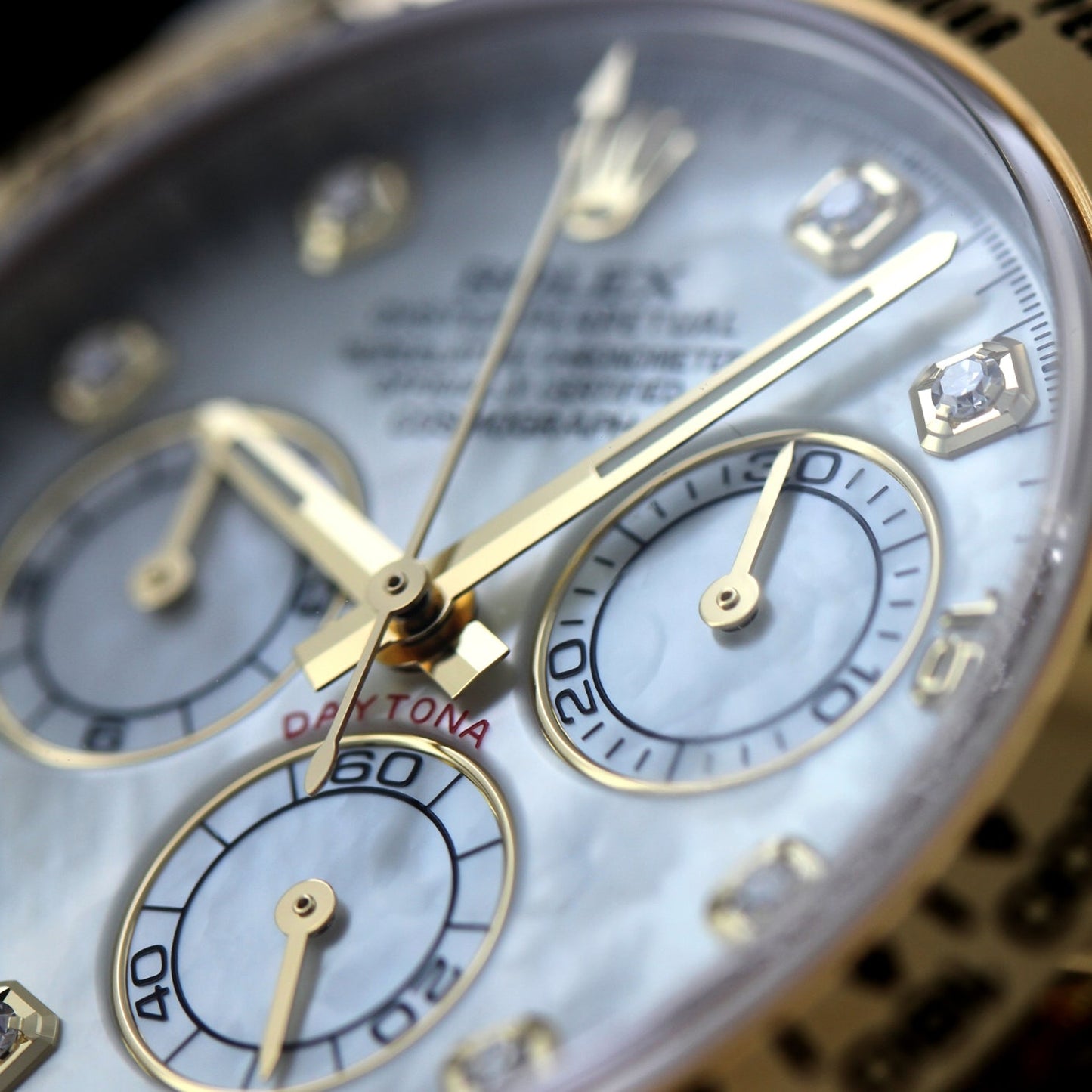 Rolex Daytona, Gold/Stahl, Perlmutt MOP Brillanten, Ref. 116503, 2021, B+P