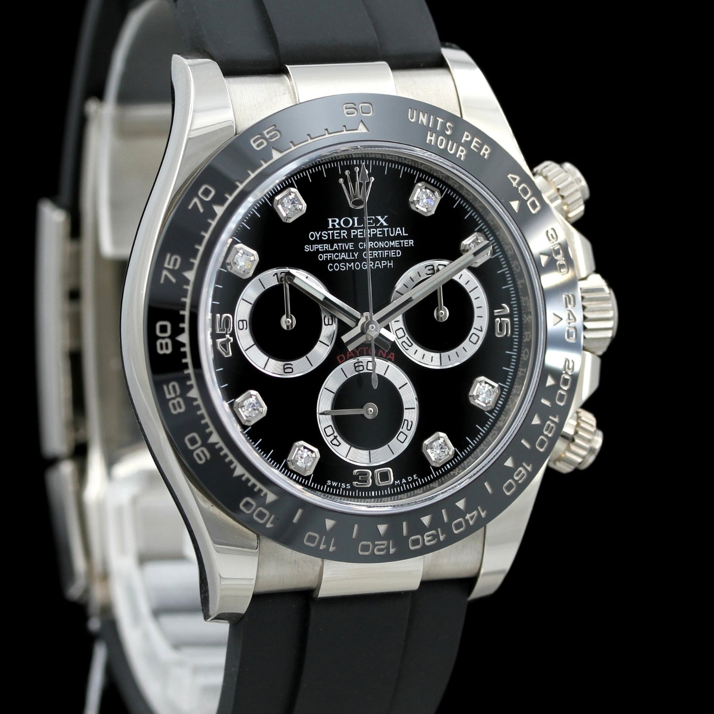 Rolex Daytona Weißgold, Brillant Zifferblatt, Ref. 116519LN, 2020, B+P