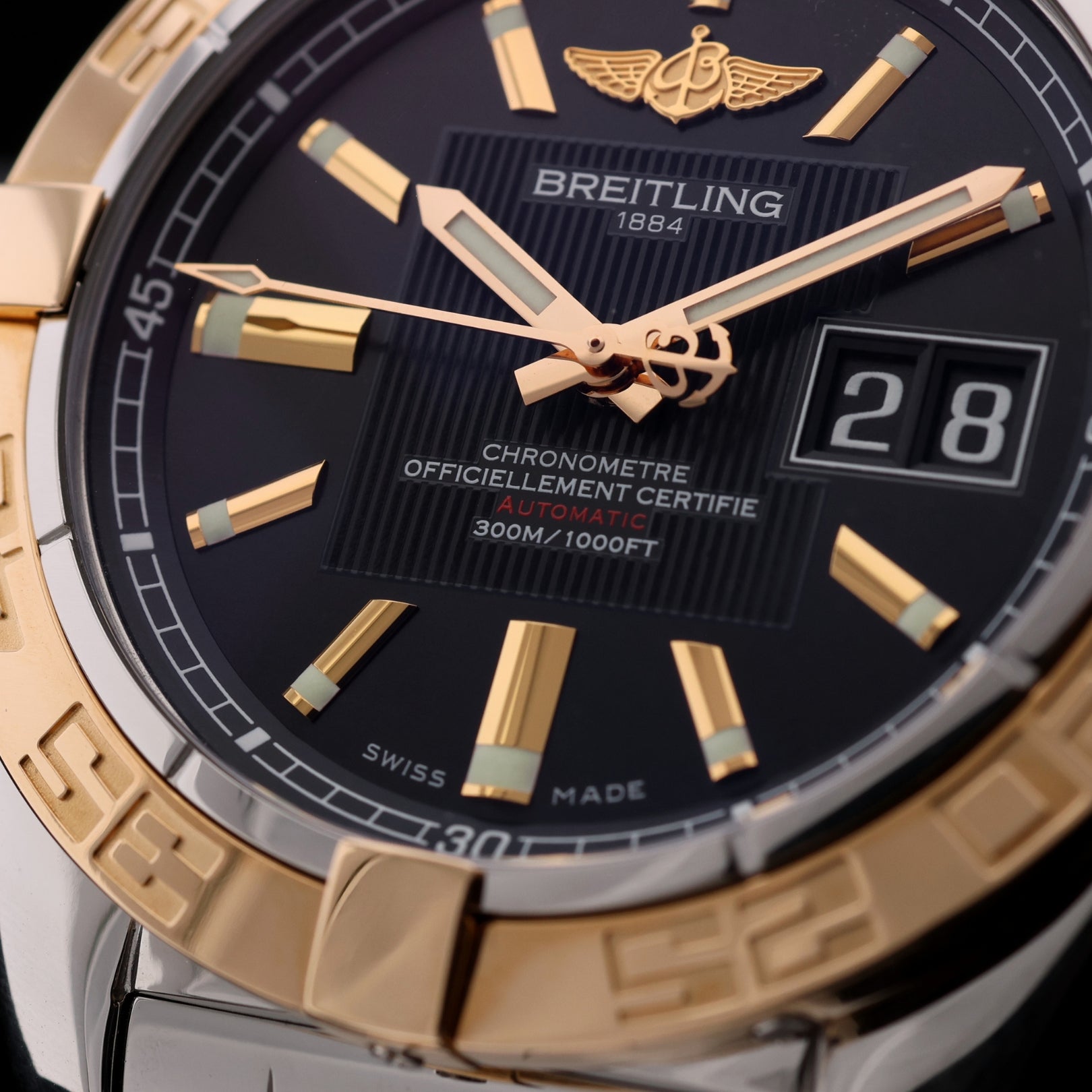 Breitling Galactic, Edelstahl/Gelbgold, LC100, Ref. C49350L2-BA09, 04-2014, B+P