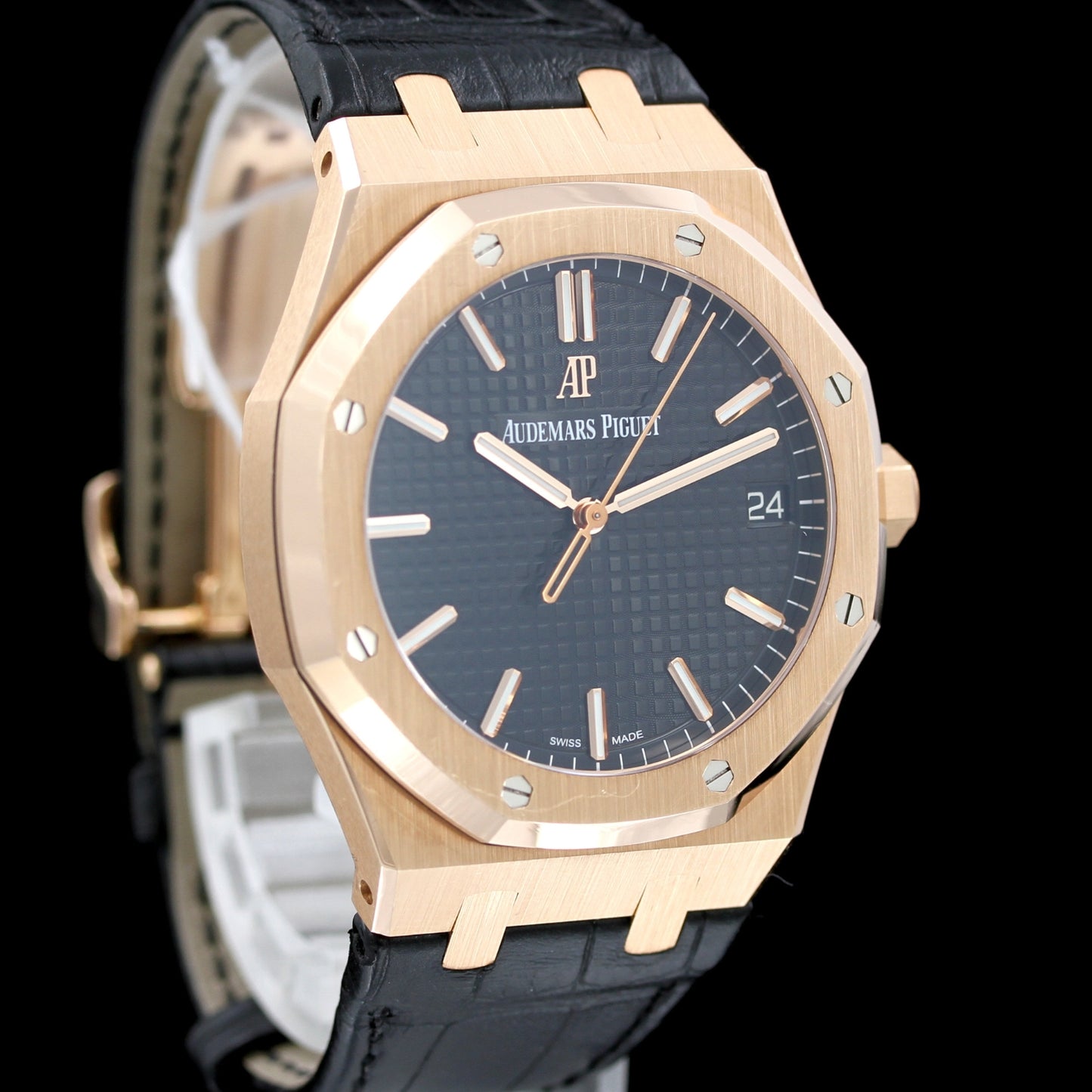 Audemars Piguet Royal Oak, 41 mm, black dial, Ref. 15500OR.OO.D002CR.01, B+P