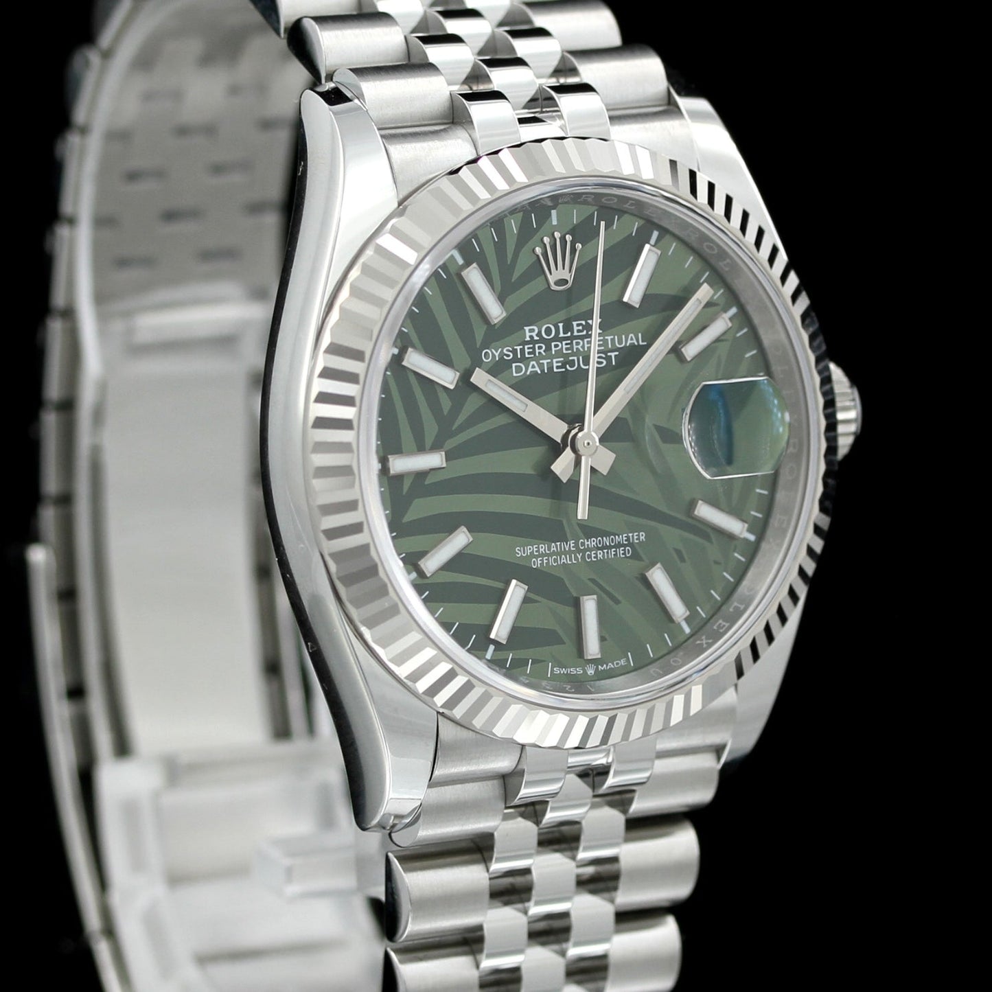 Rolex Datejust 36, Green Exotic Palm Dial, Ref. 126234, 2023, B+P