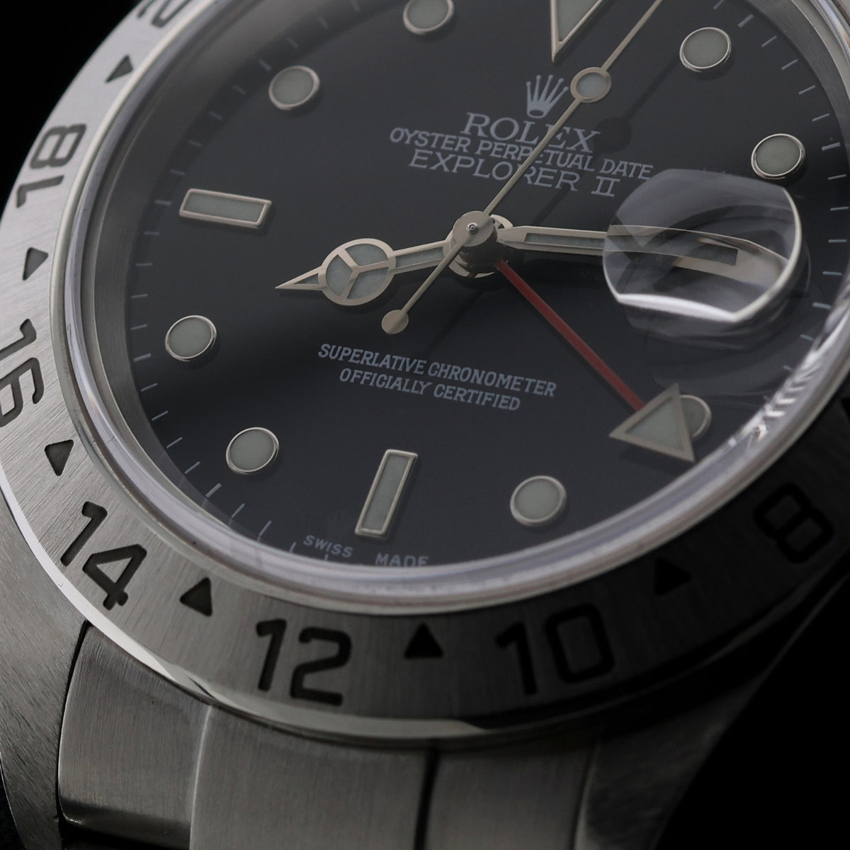 Rolex Explorer II, Black Dial, Edelstahl, Service 2020, Ref. 16570, 06-2004, B+P