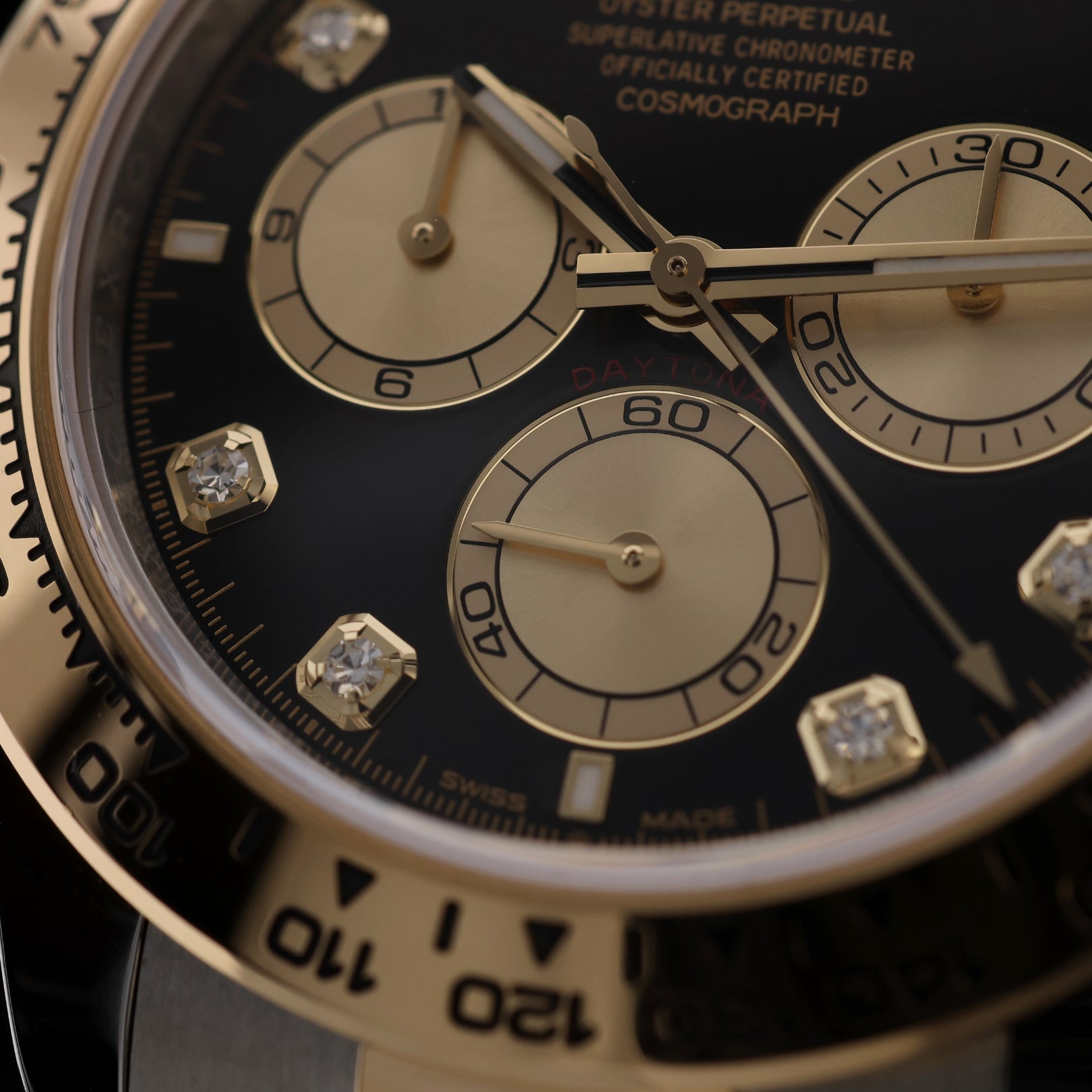 Rolex Daytona, Black Diamond Dial, Gold/Stahl, LC-100, Ref. 126503, 2025, B+P