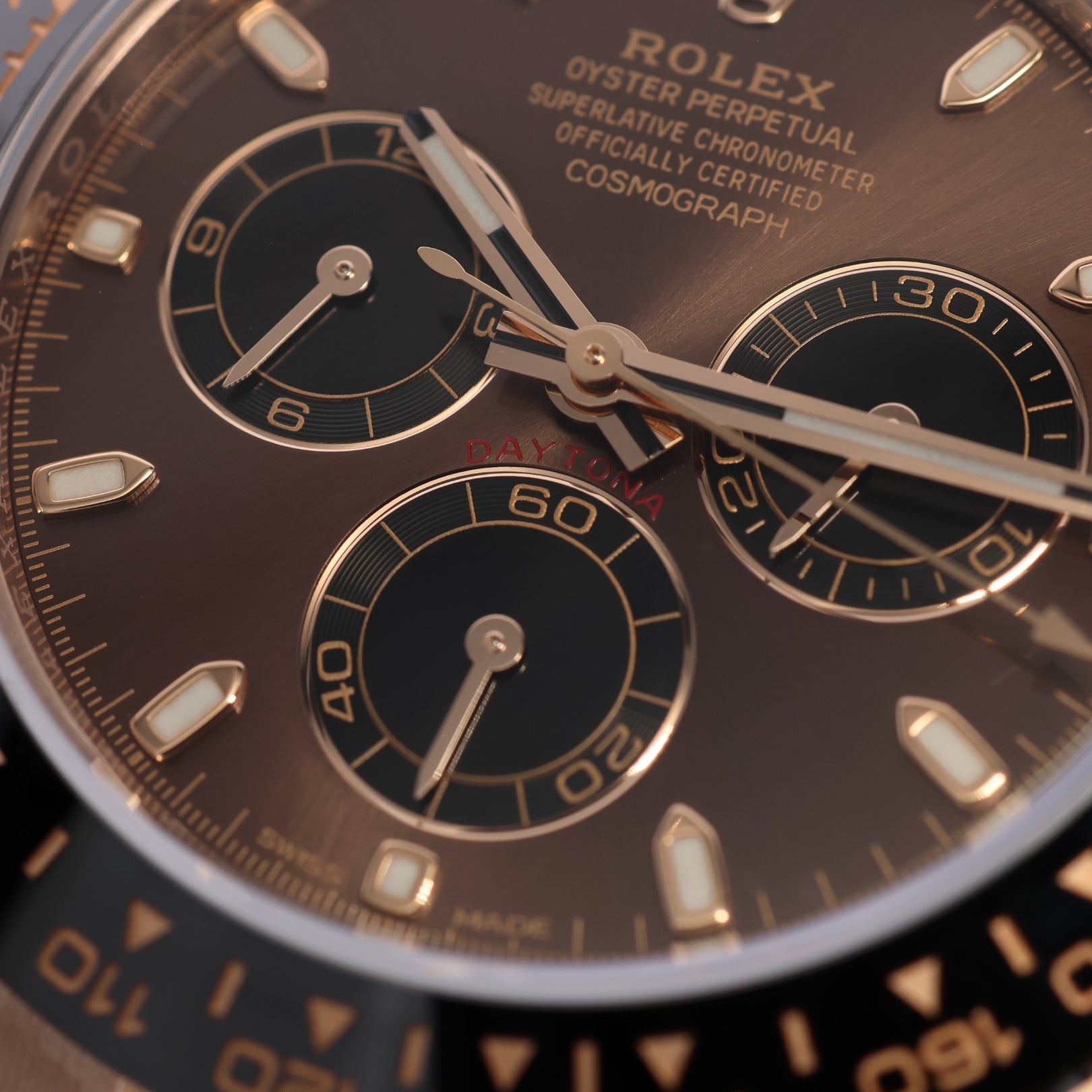 Rolex Daytona Everose Gold, Chocolate Dial, Oysterflex, Ref. 116515LN, 2025, B+P