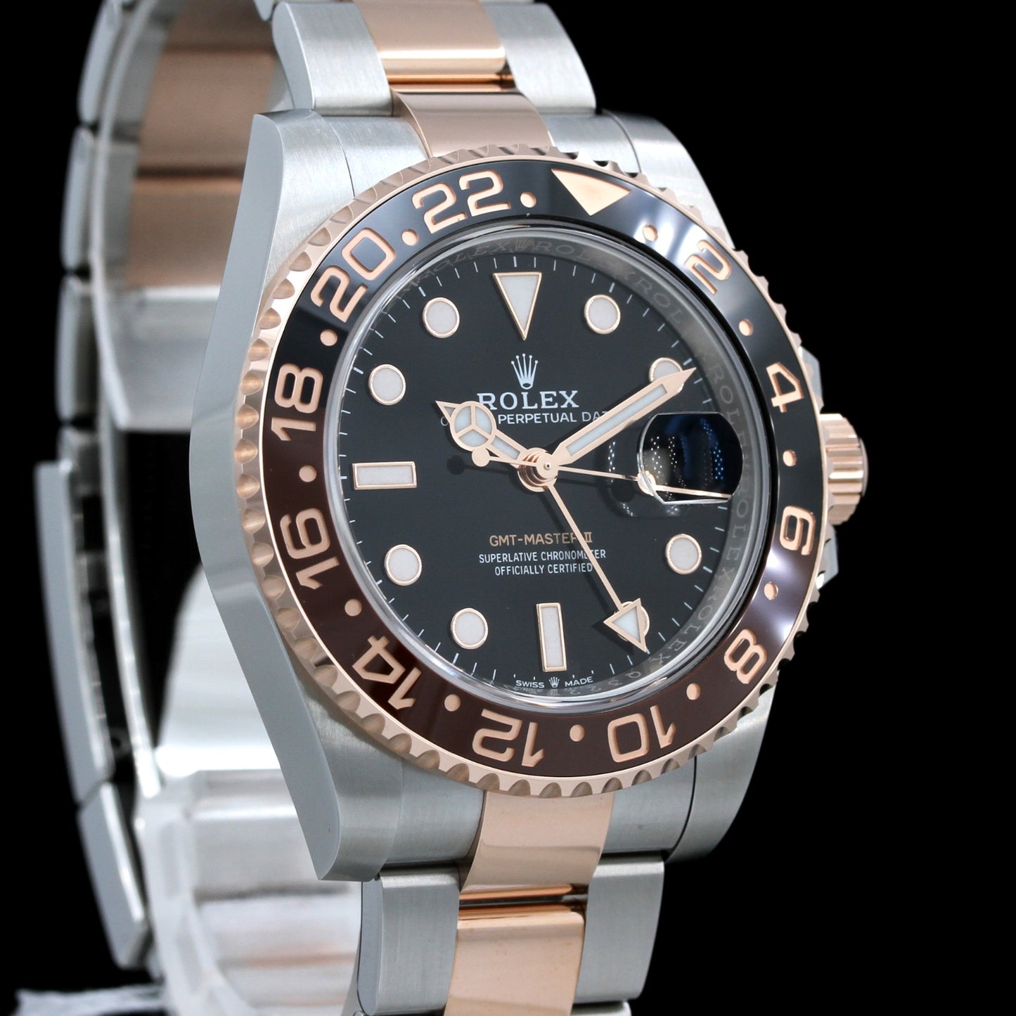 Rolex GMT Master II, Roségold/Stahl, Ref. 126711CHNR, 2022, 40 mm, B+P