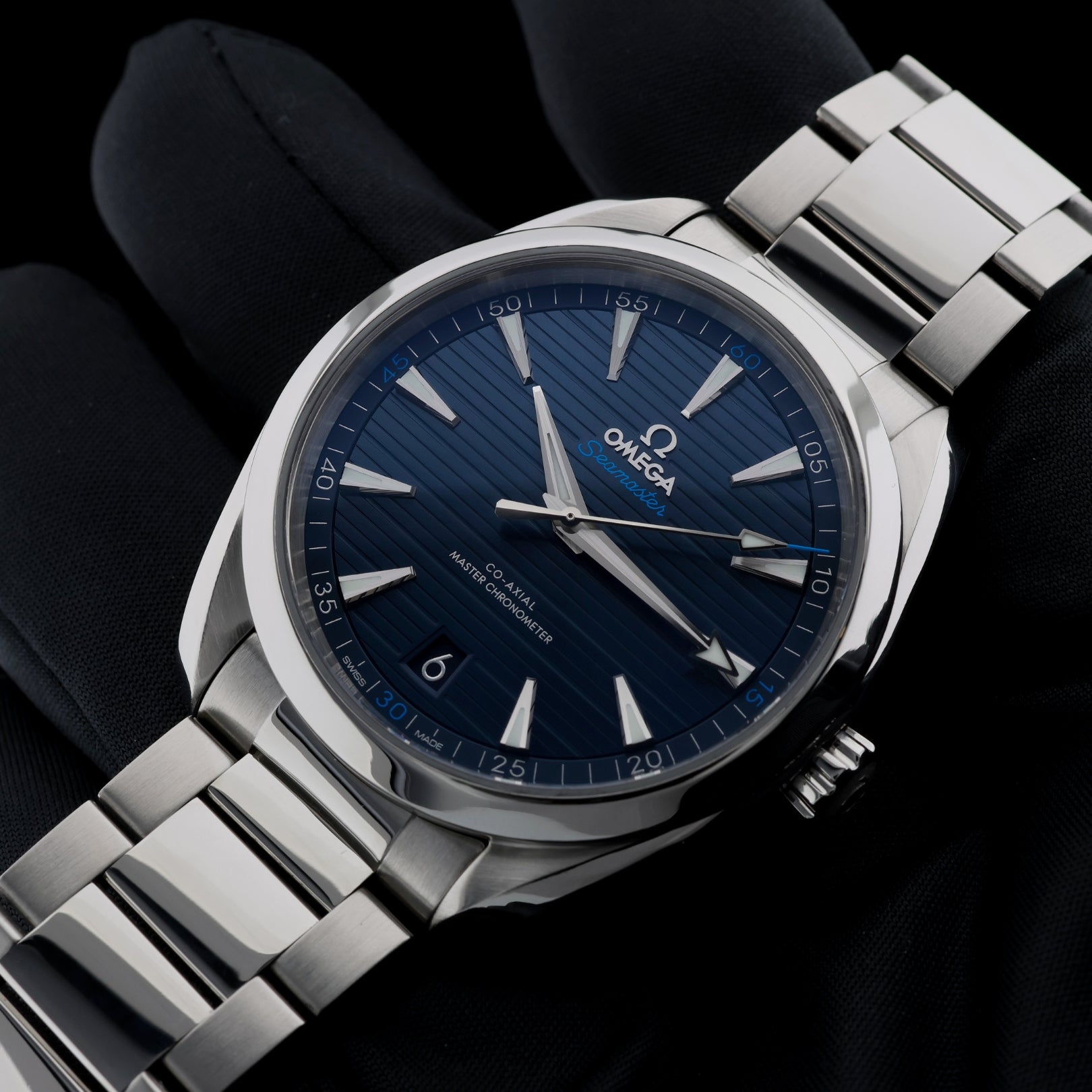 Omega Seamaster Aqua Terra 150m, Teak Blau, 41mm, Ref. 220.10.41.21.03.001, B+P