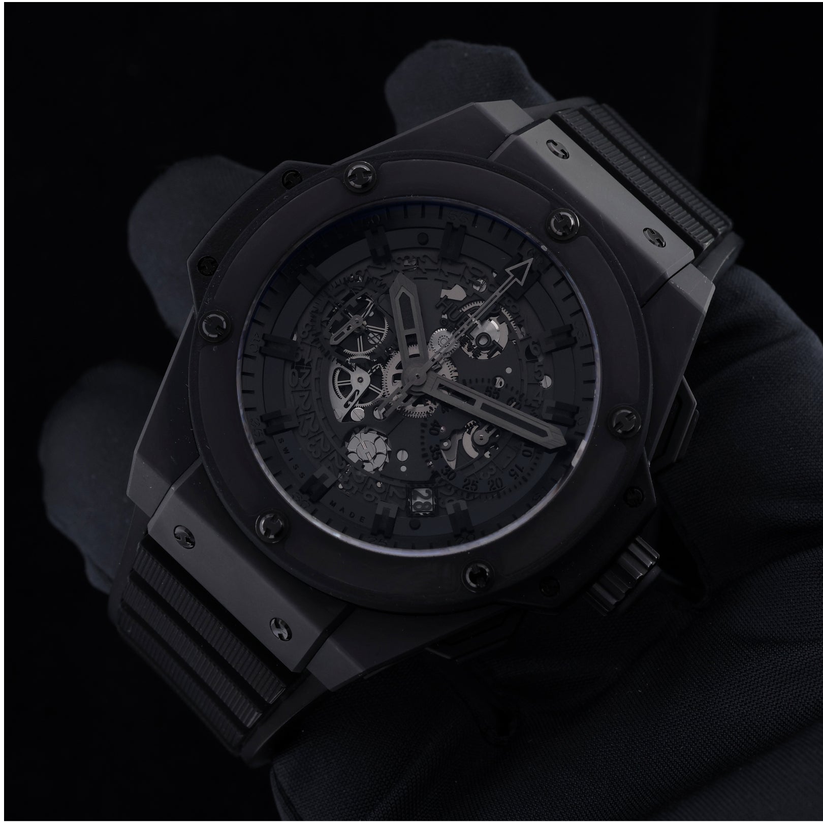 Hublot King Power Unico, Black Ceramic, LC100, Ref. 701.CI.0110.RX, 12-2011, B+P