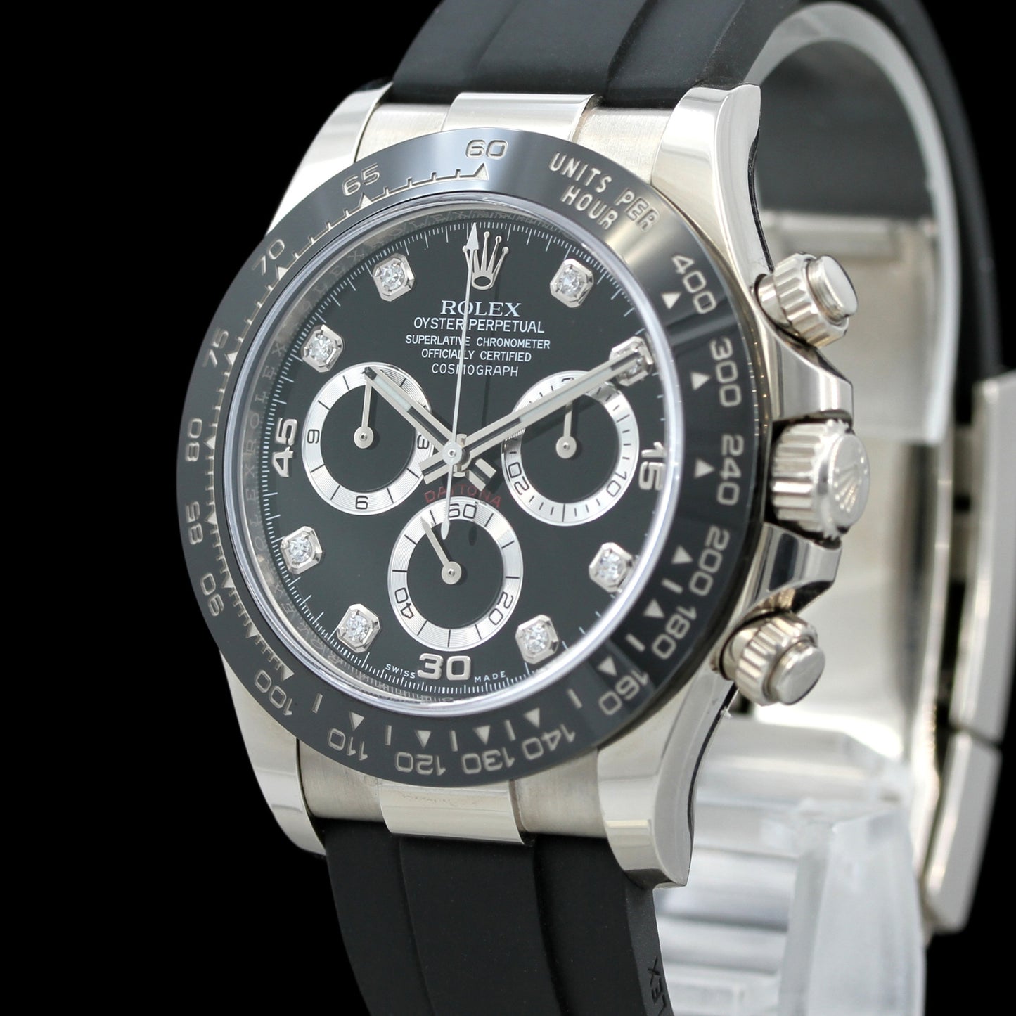 Rolex Daytona Weißgold, Brillant Zifferblatt, Ref. 116519LN, 2020, B+P