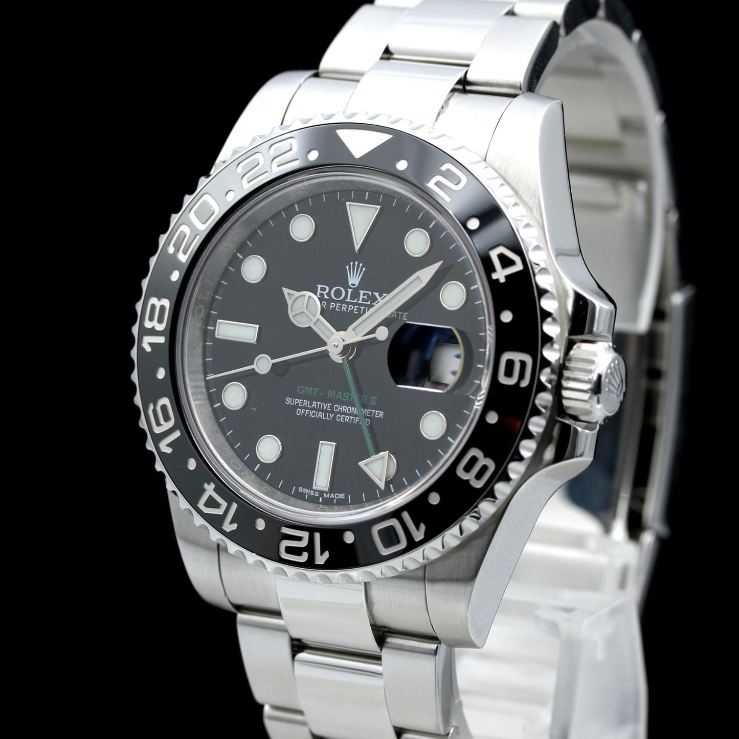 Rolex GMT Master II 40mm, Schwarz, Ref. 116710LN, B+P