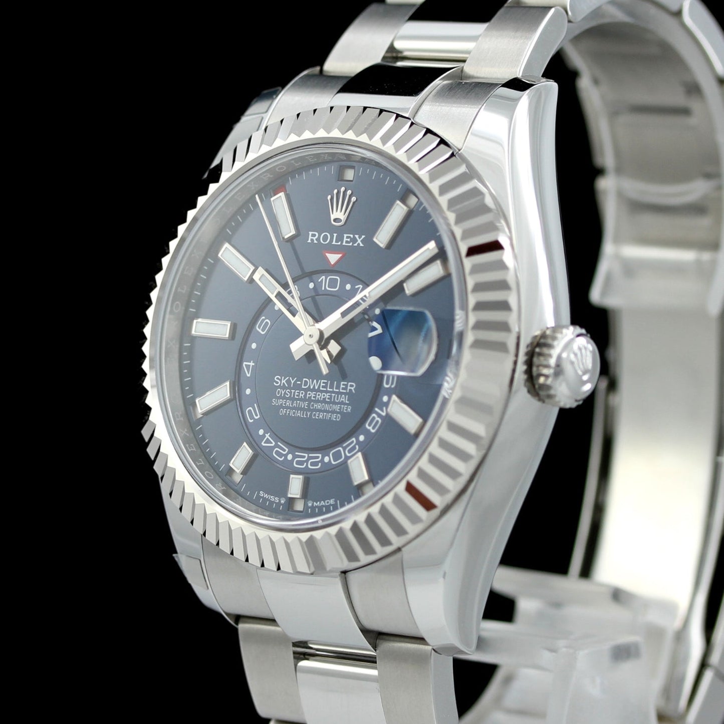 Rolex Sky-Dweller 42mm, stainless steel, white dial, LC100, 326934